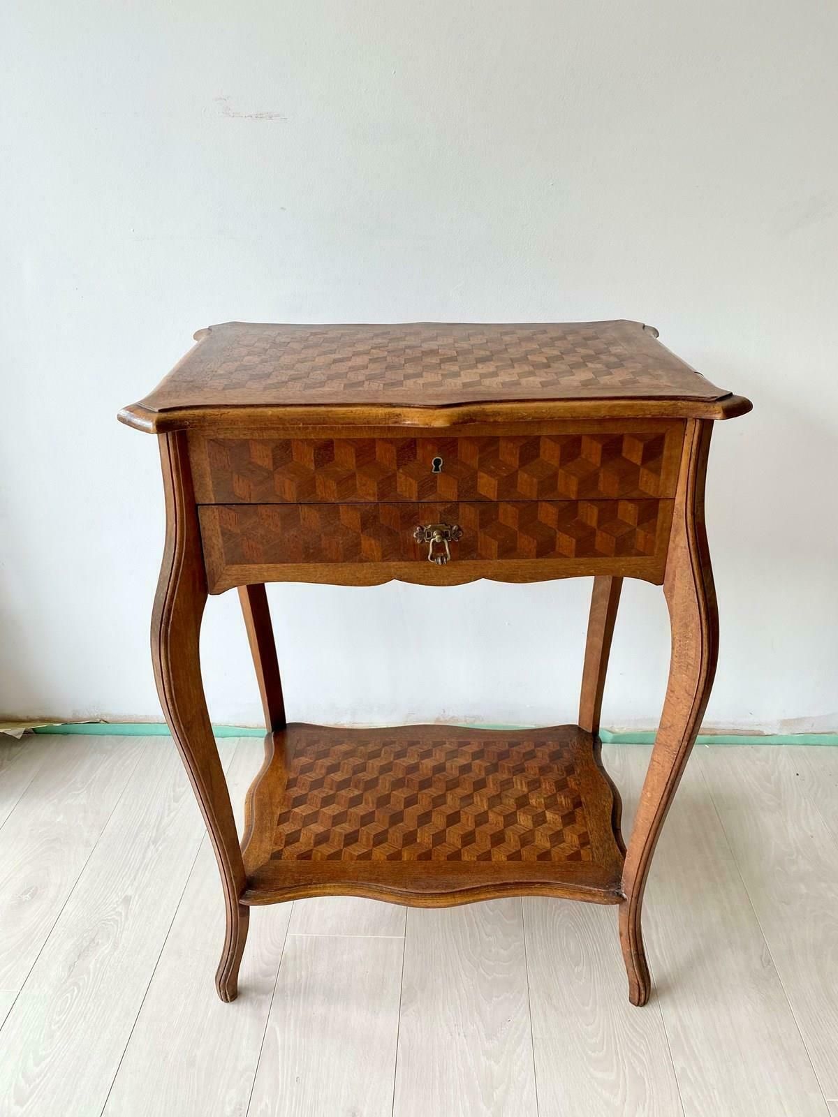 Antique French Geometric Vanity Side Table photo 495.0