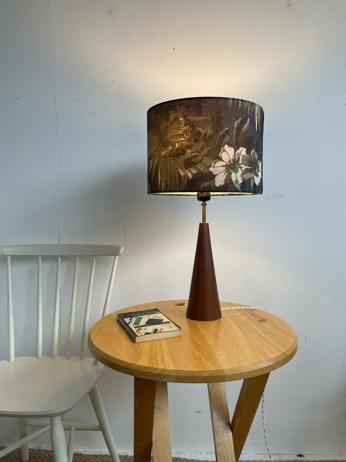 Tall Danish Teak Side Lamp In A Cone Shape 1960s 70s Mid Century photo furniture