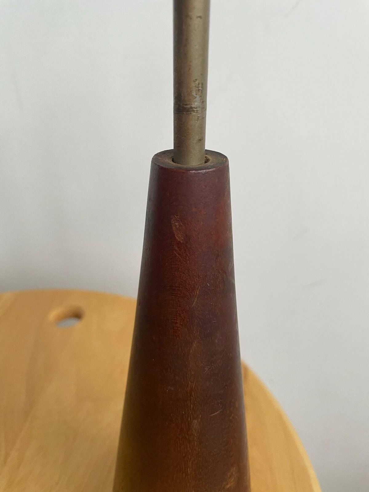 photo furniture Tall Danish Teak Side Lamp In A Cone Shape 1960s 70s Mid Century