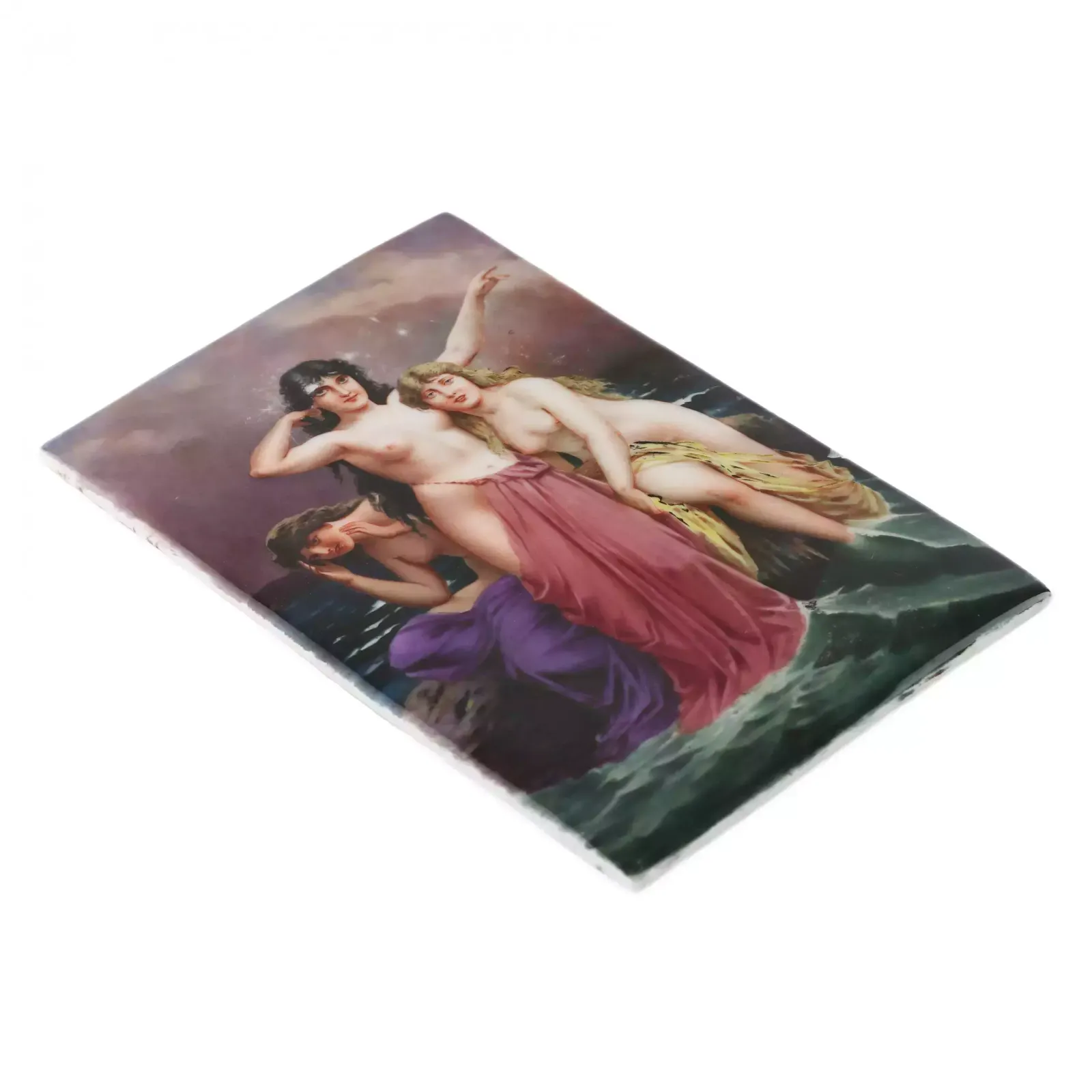 Porcelain Plaque Of Naiad. Europe 19th Century. photo furniture
