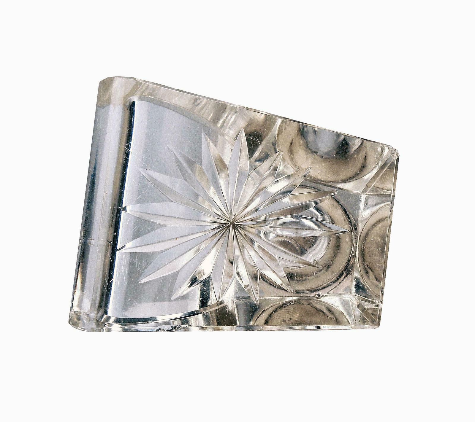 Late 19th Century Jugendstil German Cut Glass Crystal Inkwell With Polished 800 Silver Lid photo 725.0