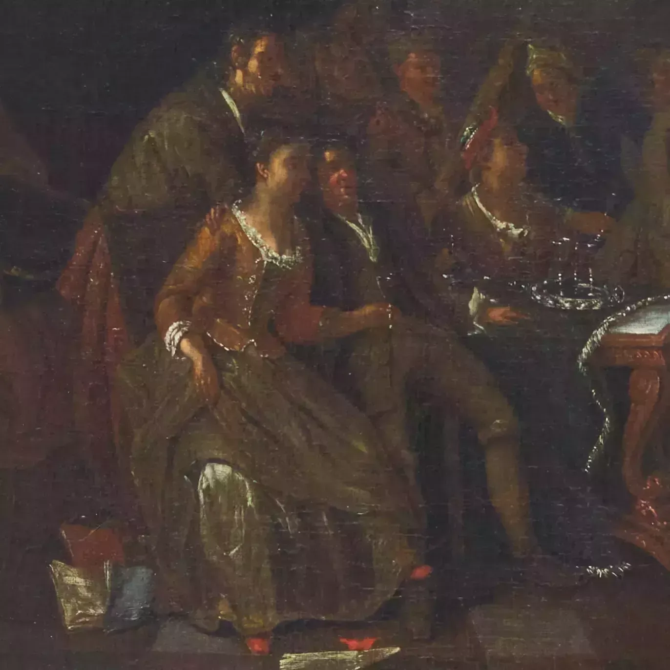 Dutch Genre Painting Of The 18th Century. Feast Of Dionysus. Attributed To Horemans Jan Joseff. photo for sale