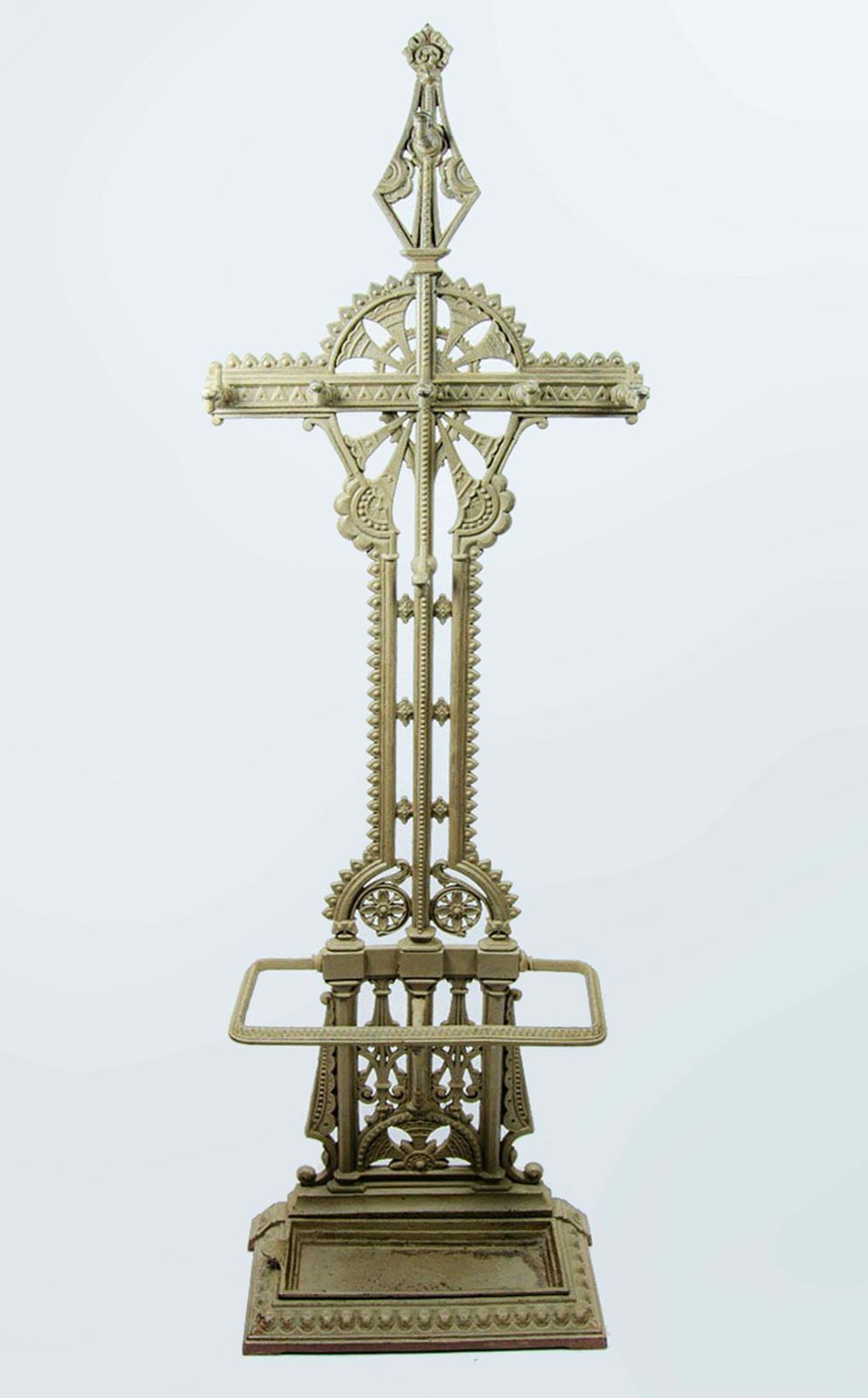 Late 19th Century Victorian Iron Hall Stand Cross By English Author Christopher Dresser For Coalbrookdale Foundry photo furniture