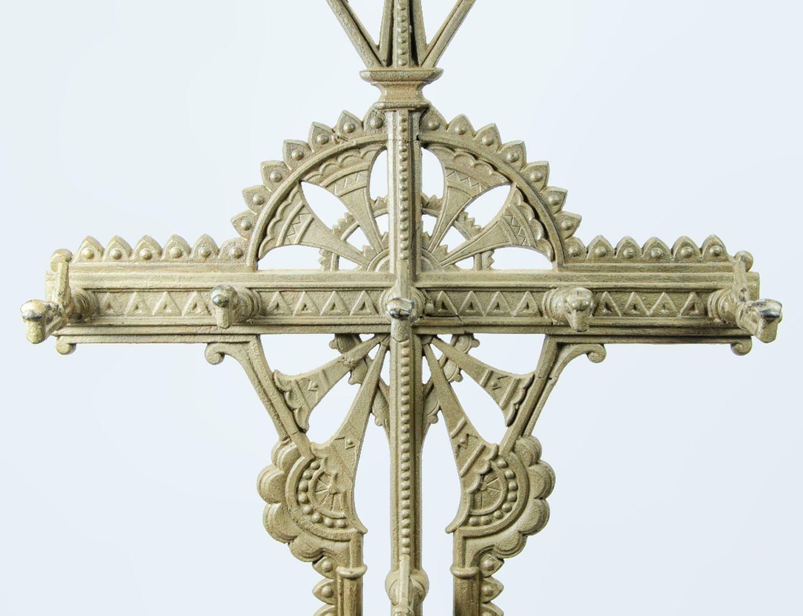 Late 19th Century Victorian Iron Hall Stand Cross By English Author Christopher Dresser For Coalbrookdale Foundry photo Home Decor