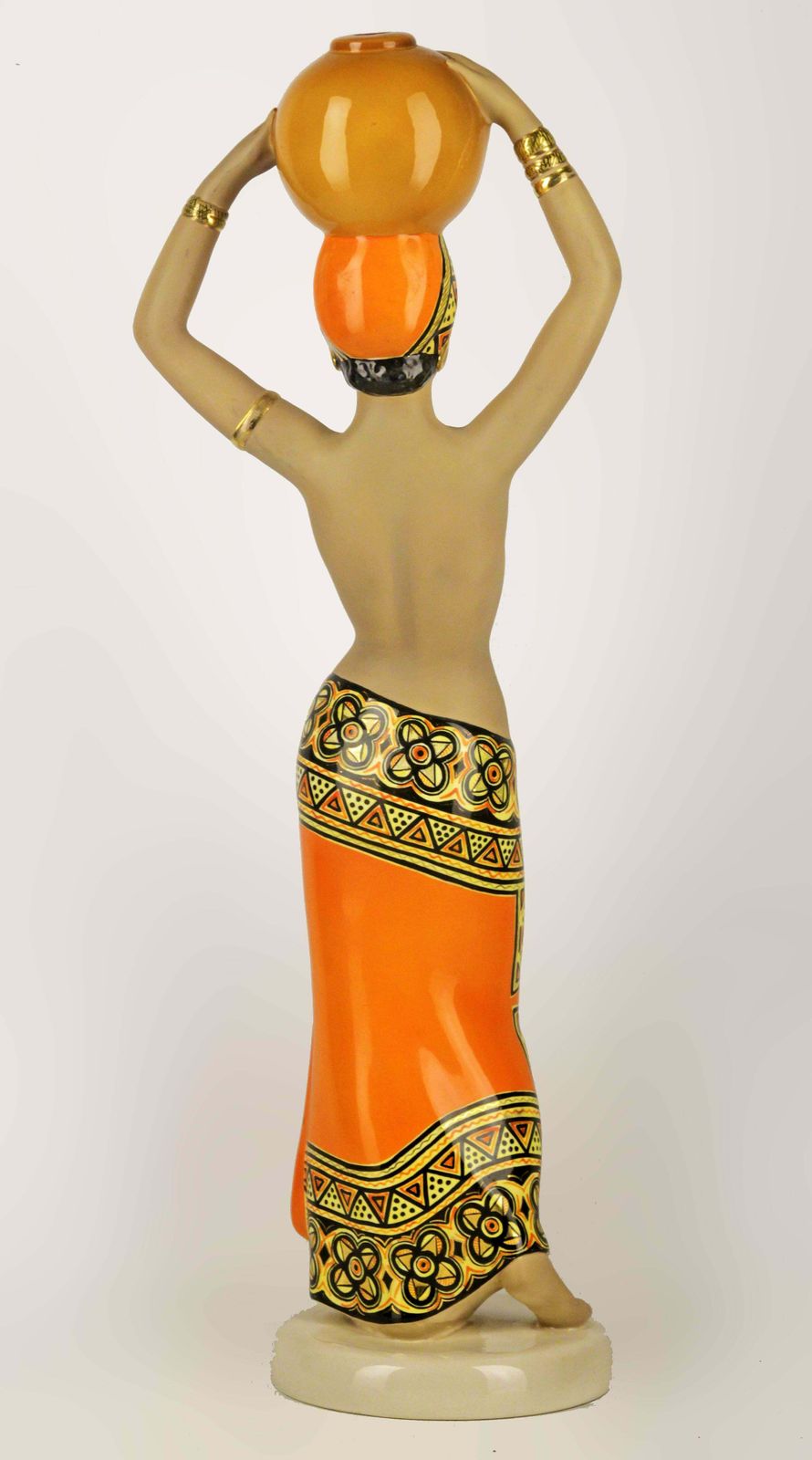 Mid 20th Century Torino Ceramic Semi Nude Woman Sculpture 'Portatrice Africana' By C. I. A. Manna photo for sale