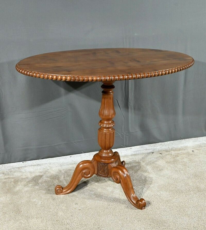 Oval Pedestal Table With Mahogany System, Louis Philippe Period – 1st Part 19th Century photo furniture