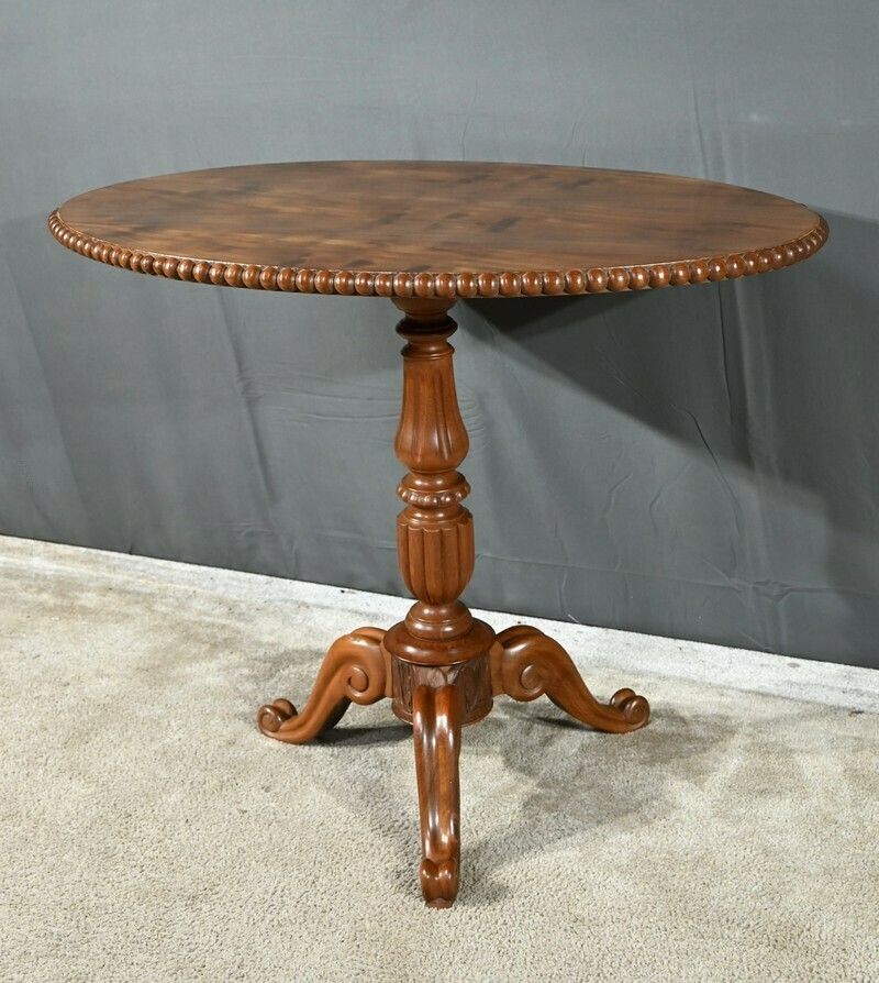 Oval Pedestal Table With Mahogany System, Louis Philippe Period – 1st Part 19th Century photo for sale