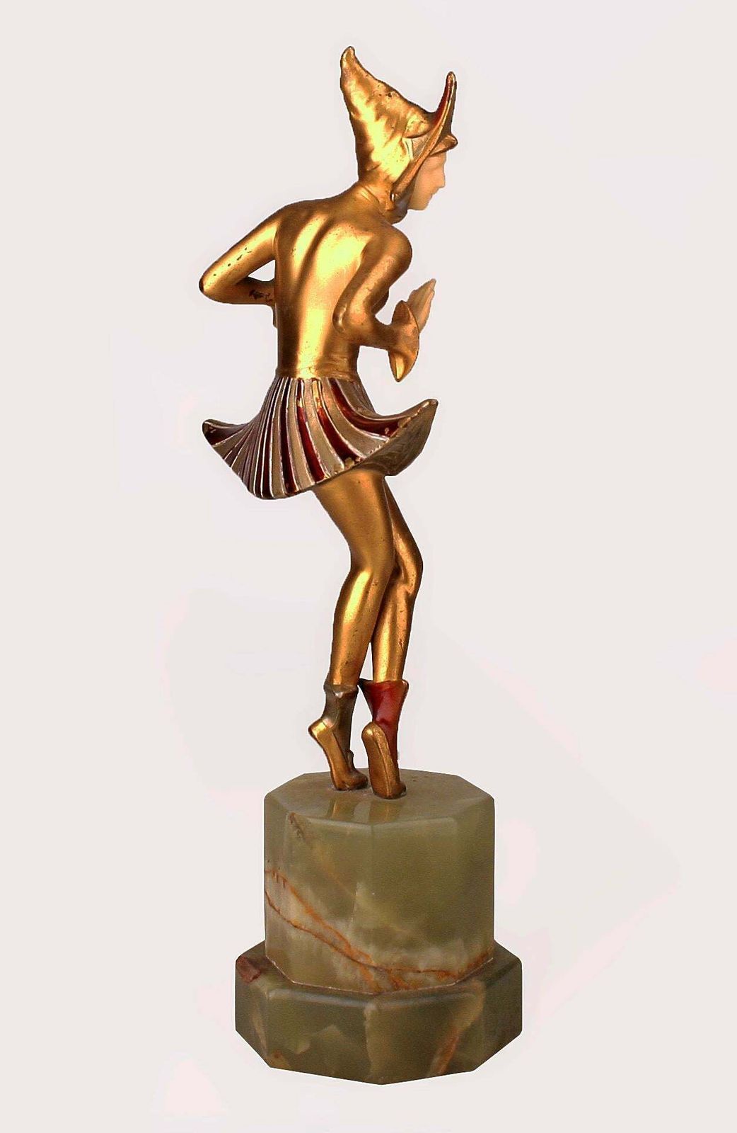 Gerda Gerdago's 'Cosmic Dance': Art Déco Austrian Patinated Bronze Chryselephantine (Ivory And Gold) Sculpture Manufactured By Arthur Rubinstein photo for sale