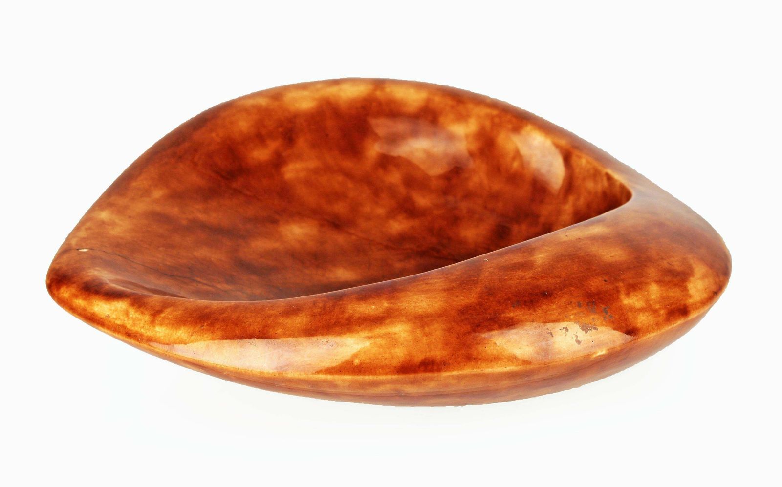Mid 20 Century Modern Glazed Ceramic Sinuous Organic Design Bowl By French Luxury Brand Hermès Paris photo for sale