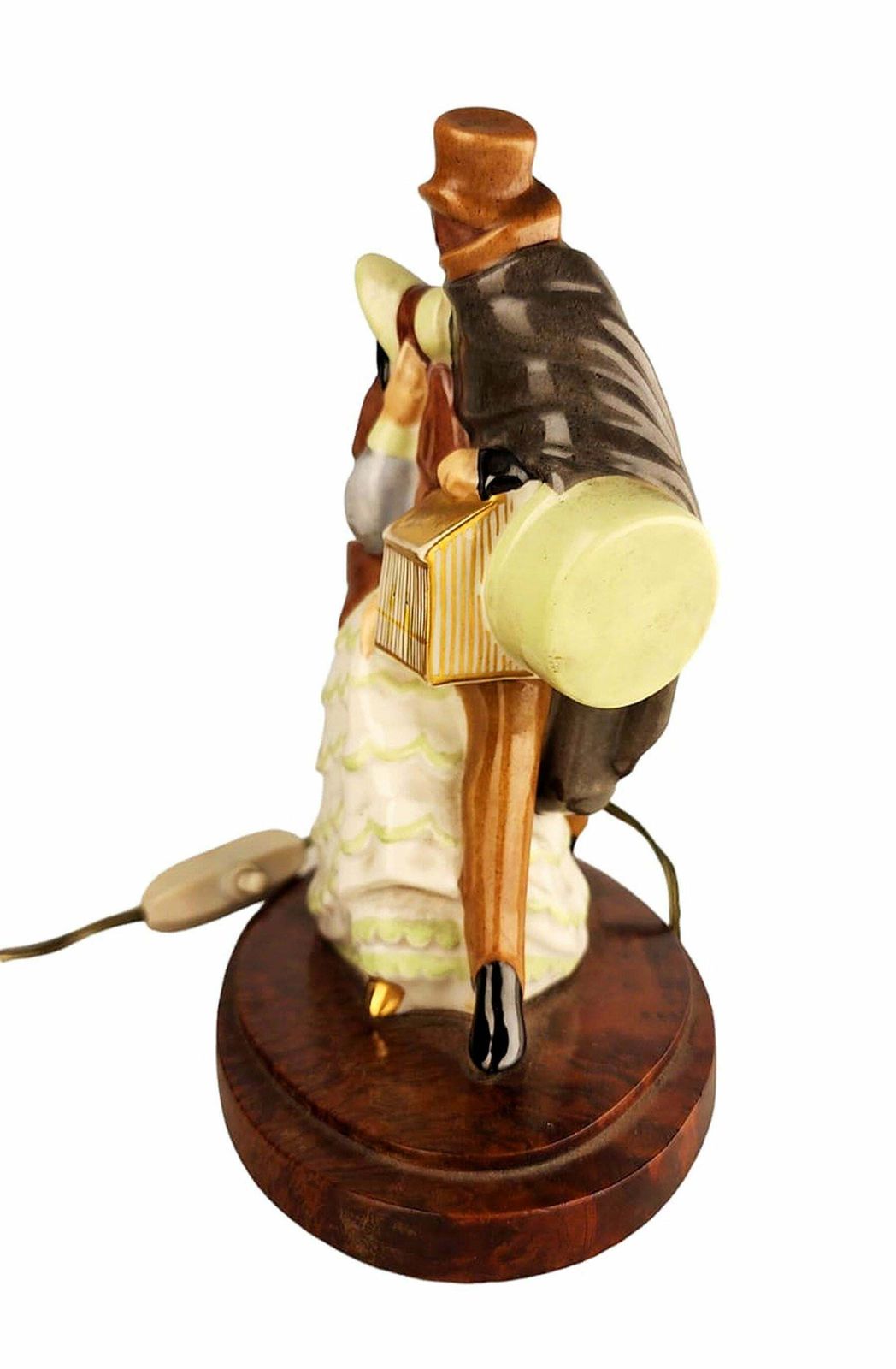 Early 20th Century Art Déco Perfume Lamp Of Dressed Up Lady And Masked Man With Cloak By Argilor From Paris, France photo vintage