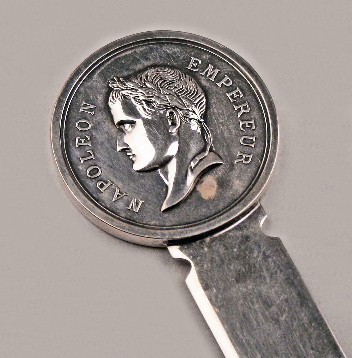 photo furniture Late 20th Century/Circa 1970 Silvered Napoleon Empereur Letter Opener By Christofle