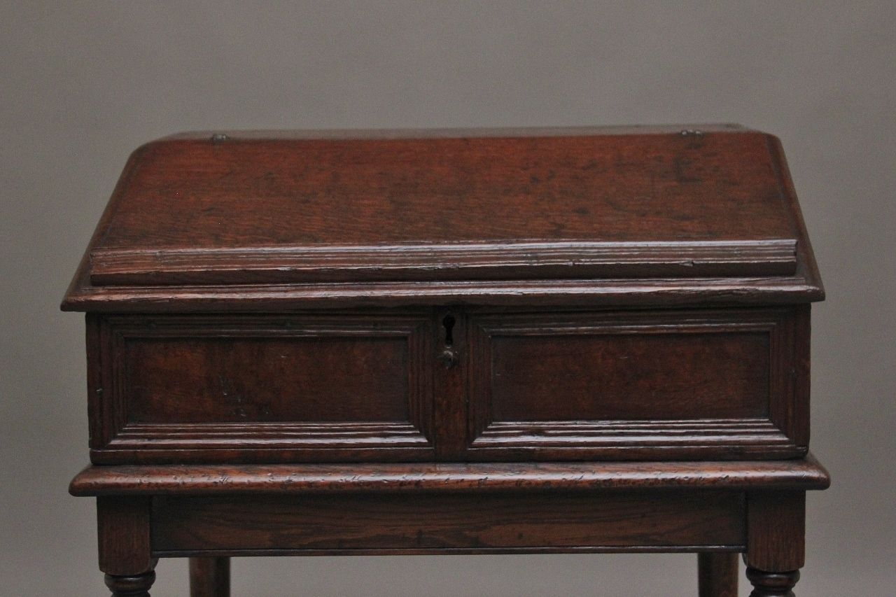 photo for sale 18th Century Oak Desk On Later Stand