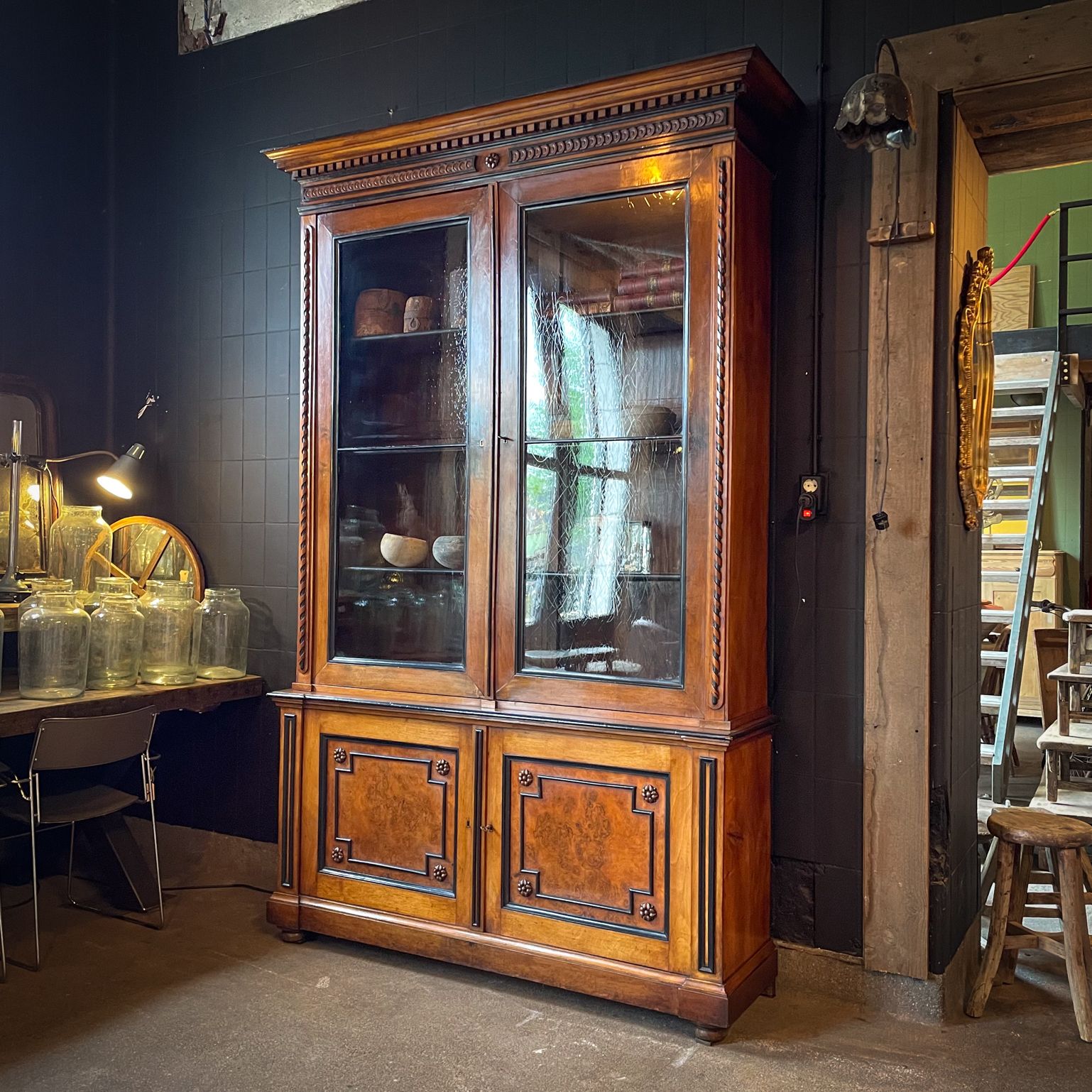 Antique Men's Room Bookcase – Belgium 1880