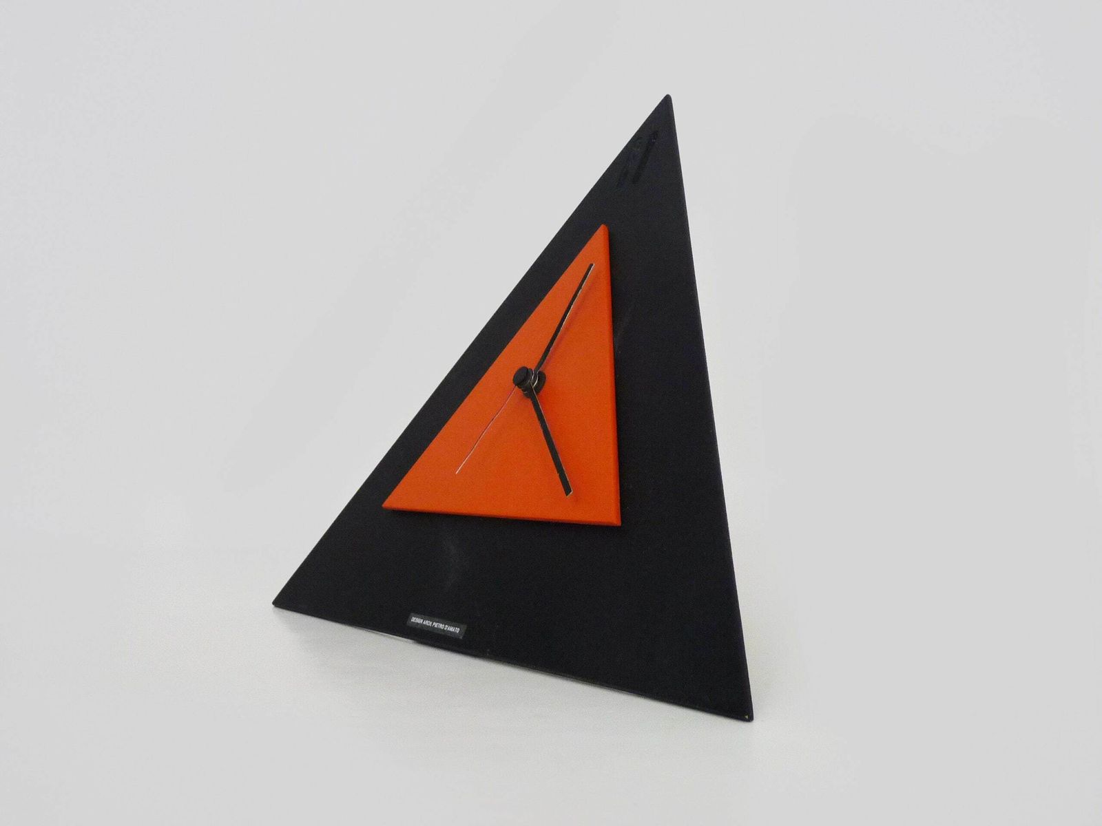 Postmodern Black Table Clock By Shiseido Japan, Memphis 1980s photo for sale