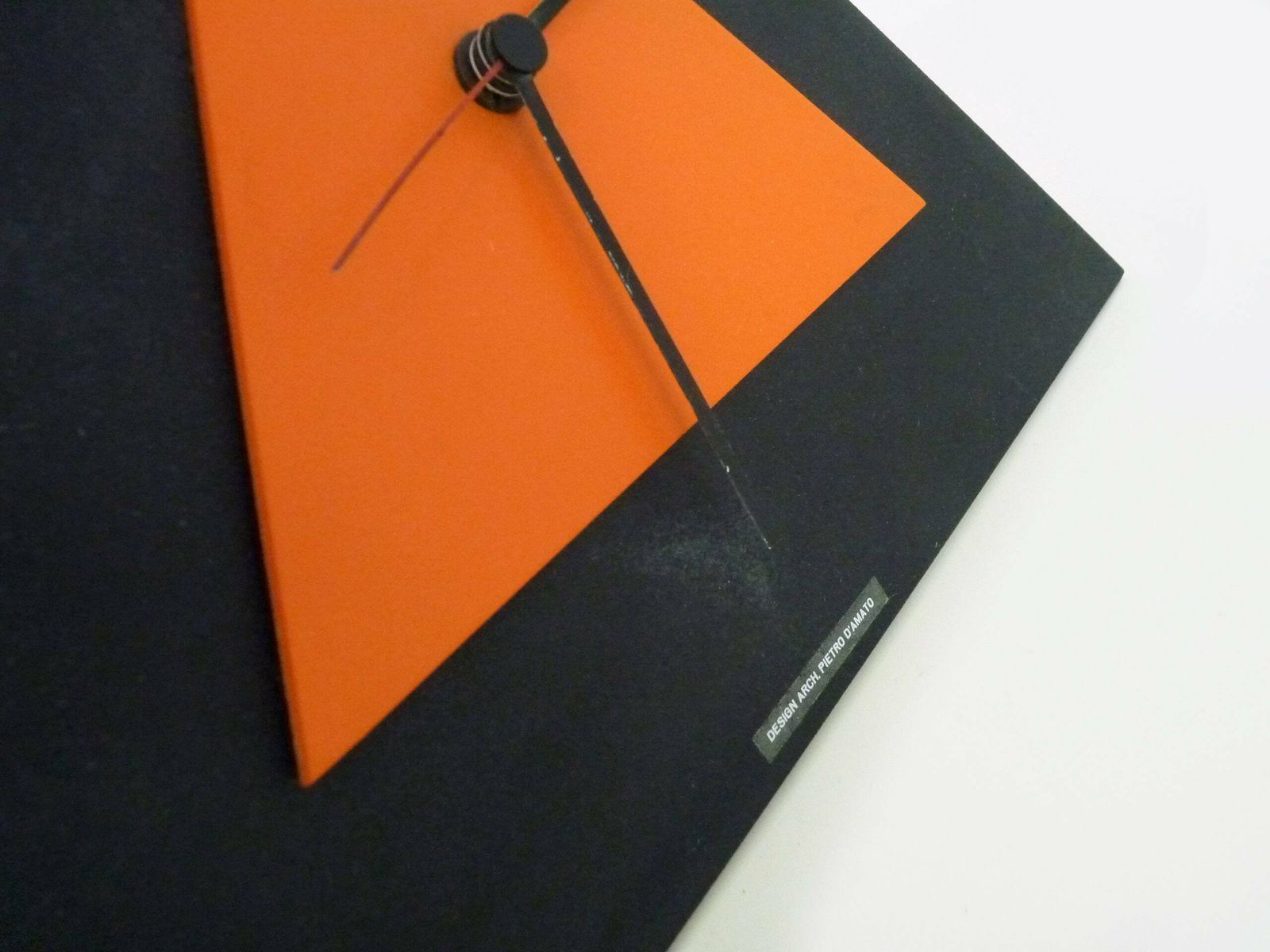 Postmodern Black Table Clock By Shiseido Japan, Memphis 1980s photo vinterior