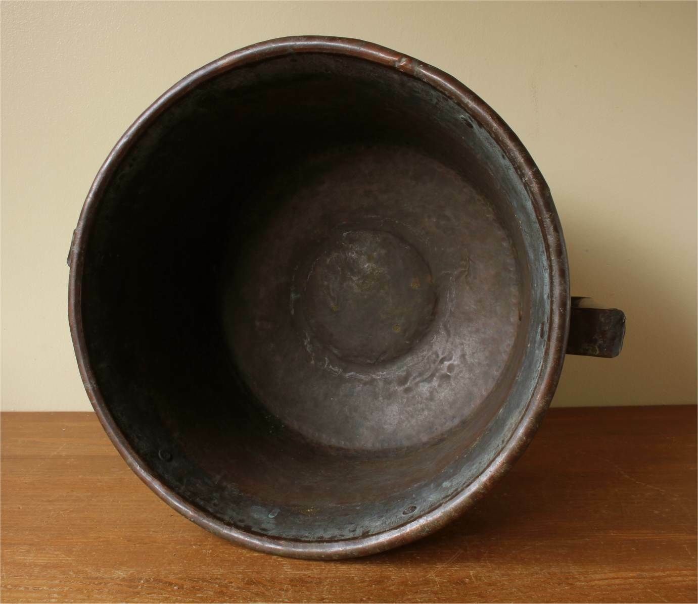 French Copper Ferrat Grain Measure. 19th Century Metal Planter. Log Bin. photo Home Decor