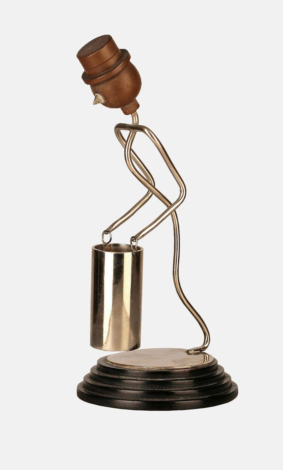 Art Déco American Metal Wire And Wood Bellboy/Bellhop/Stick Figure Toothpick And Match Holder photo furniture