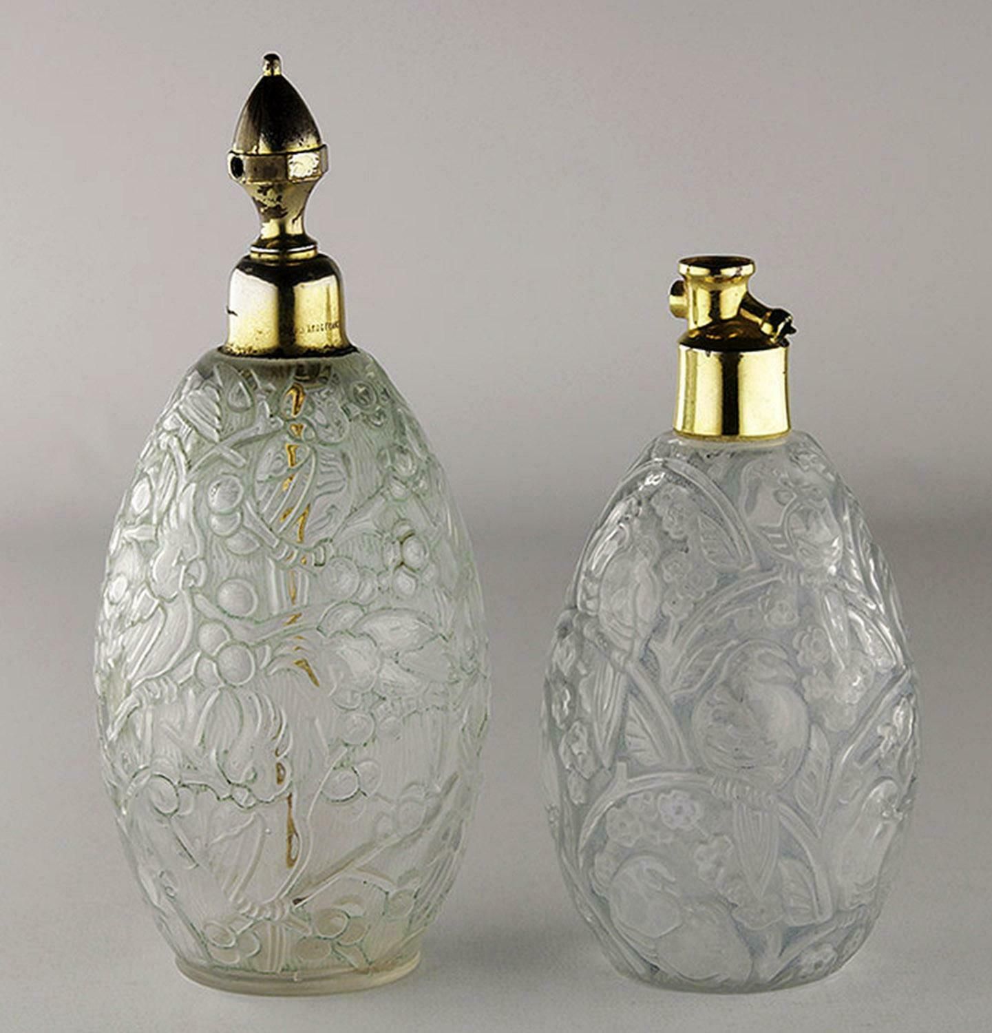 Pair Of Art Déco French Glass Perfume Bottles By Robj And Burgun & Schverer photo furniture