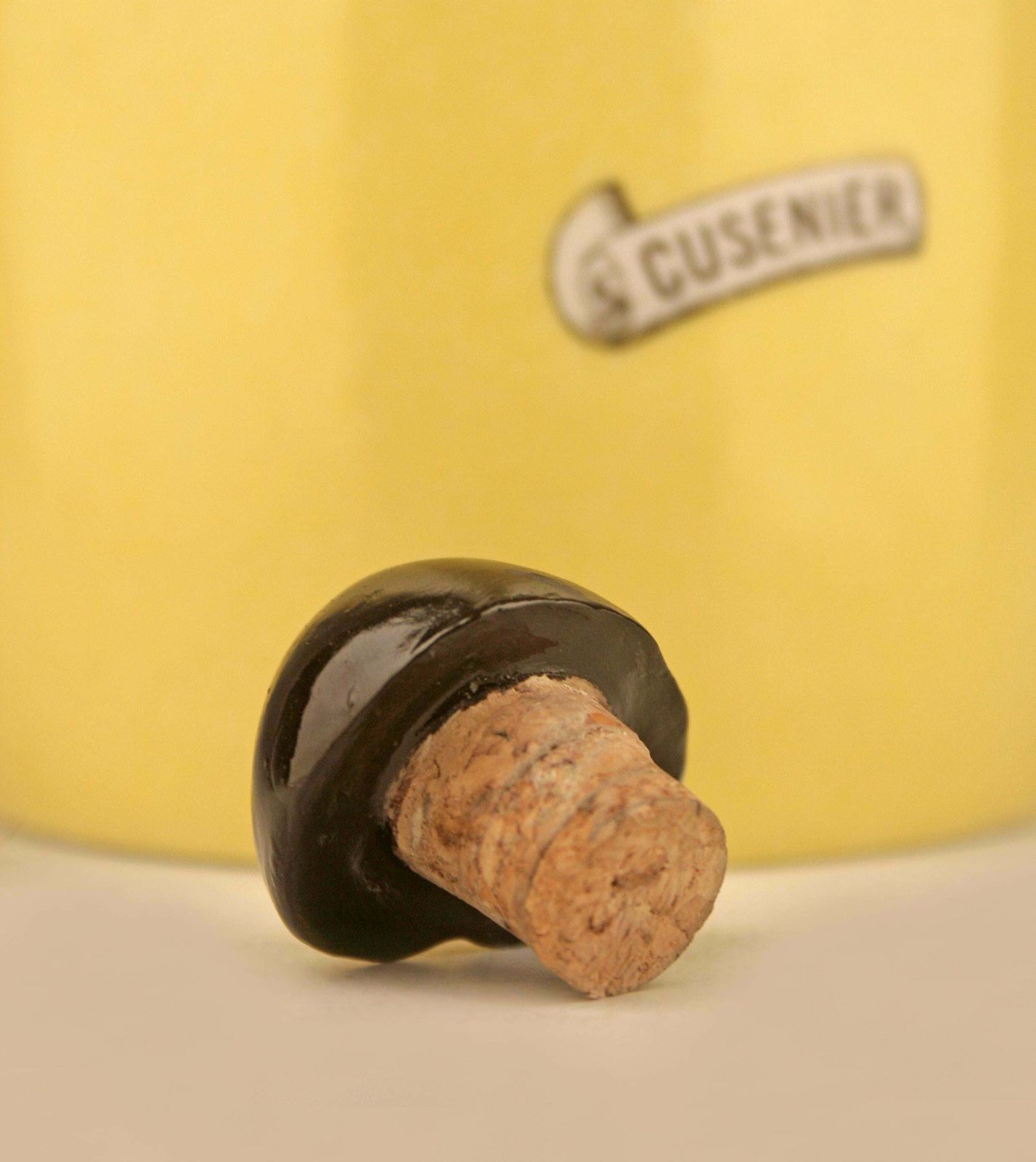 photo furniture Robj Like Art Déco French Glazed And Painted Porcelain Bottle With Cork Stopper