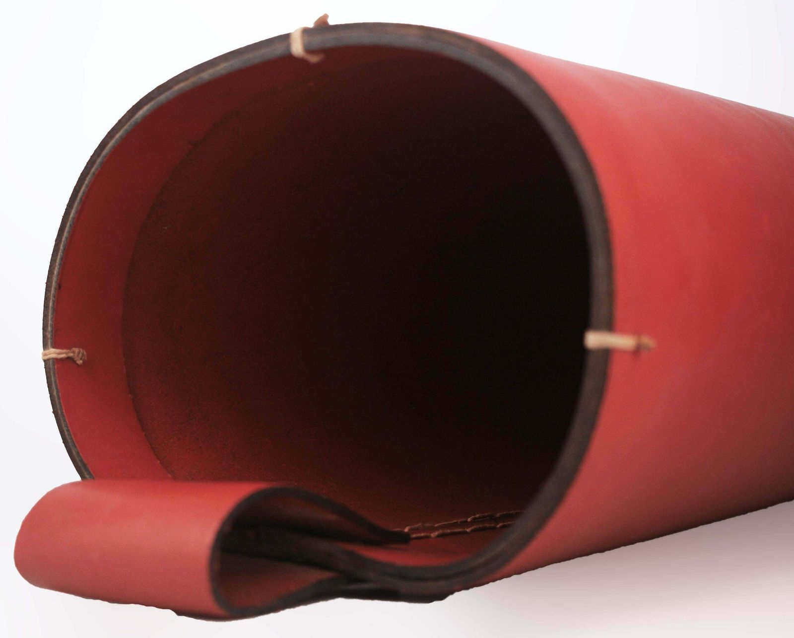 Home Decor Mid 20th Century Modern French Red Leather Cylindrical Umbrella Stand By Hermès Paris photo