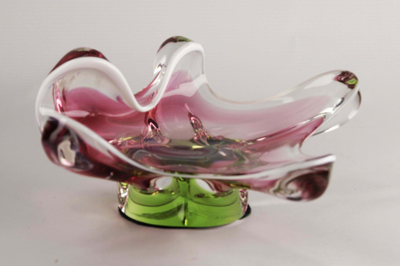 Mid 20th Century Modern Czech Art Glass Decorative Bowl By Josef Hospodka For Chribska Glassworks photo furniture