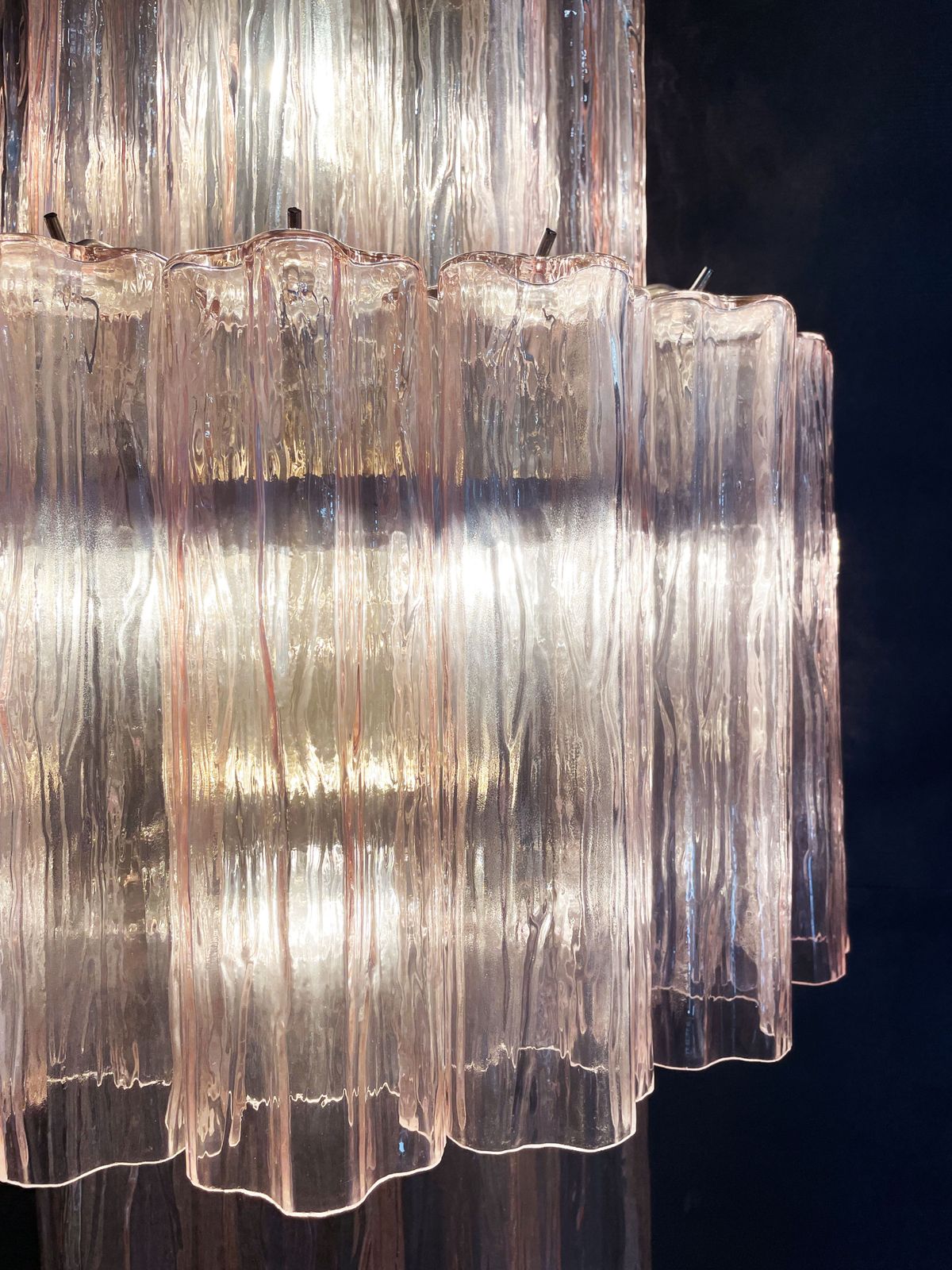 Fantastic Pair Of Murano Glass Tube Wall Sconces   18 Pink Glass Tube photo buy
