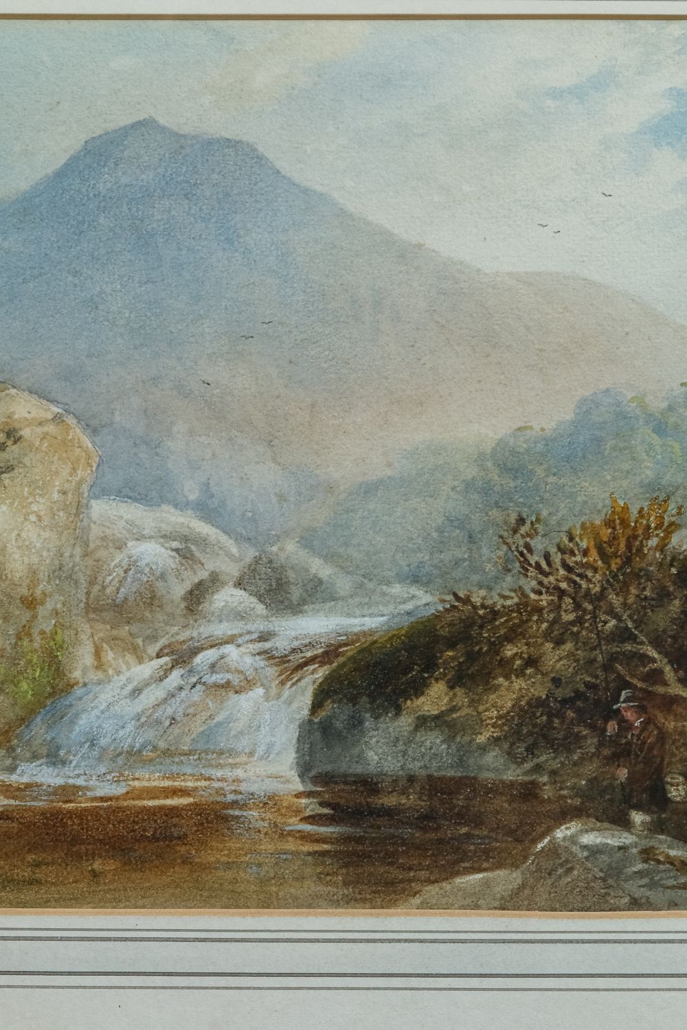 photo furniture Small  Welsh Conwy Victorian Landscape River Watercolour Painting Picture By Cornelius Pearson (Circa 1877)