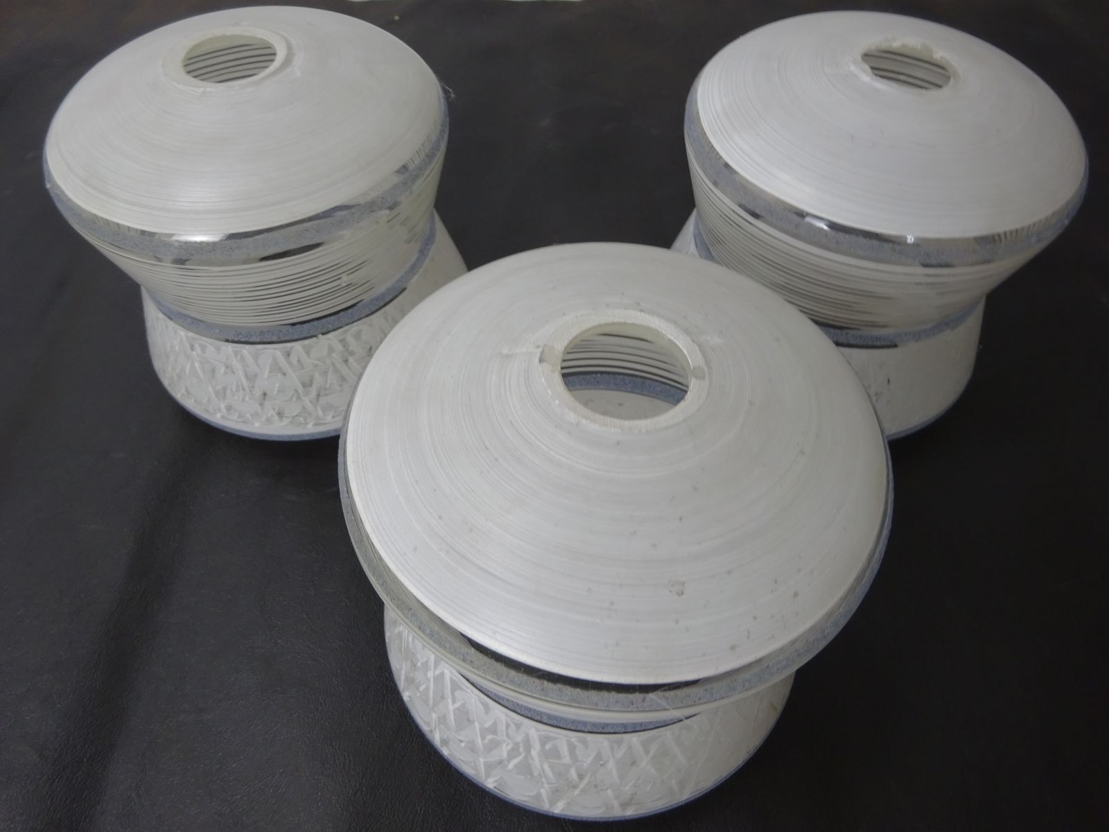 Set Of Three Mid Century Glass Pendant Light Shades photo buy