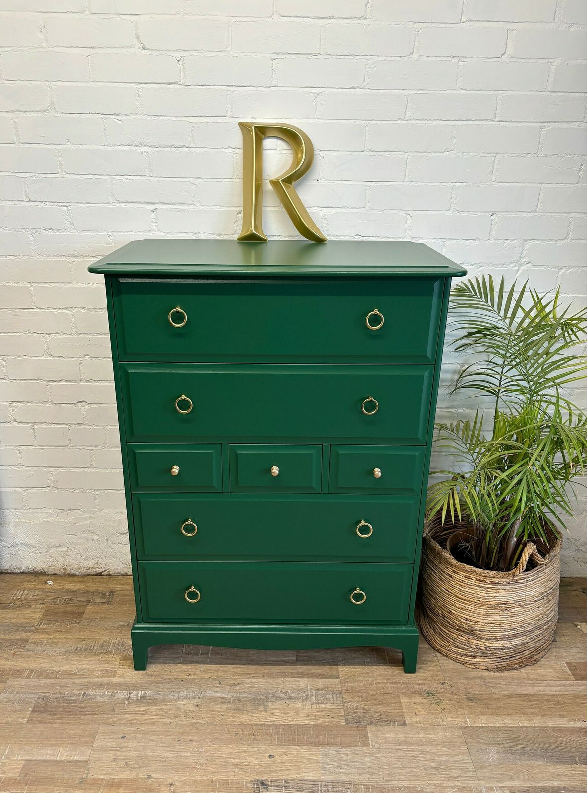 Stag Minstrel Tallboy Green Painted In ‘Puck’ By Little Greene photo vinterior