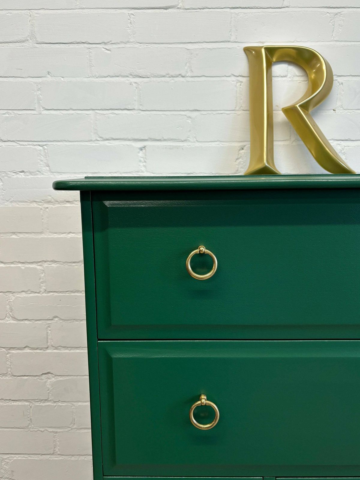 Stag Minstrel Tallboy Green Painted In ‘Puck’ By Little Greene photo vintage