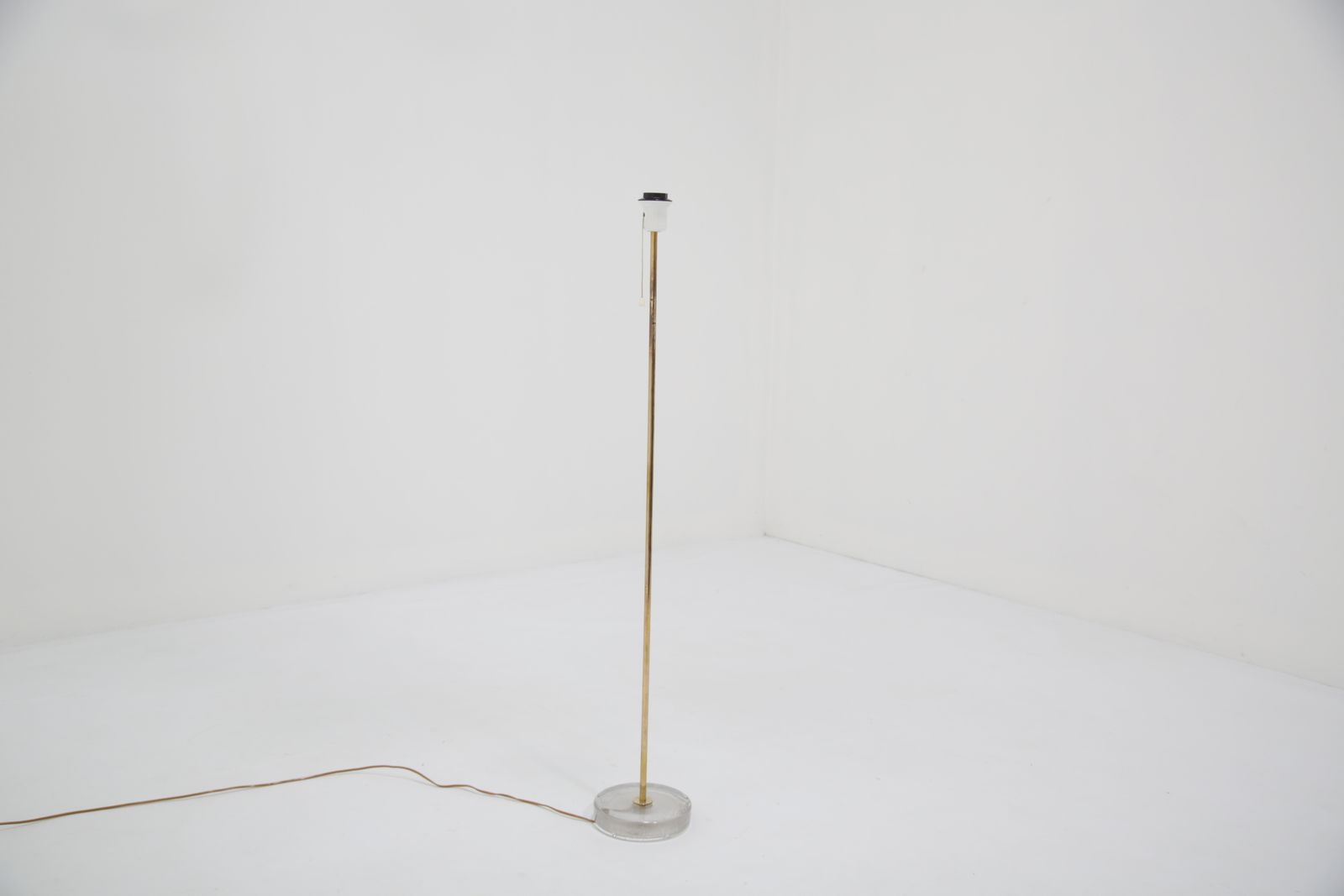 Lighting Mid Century Brass And Glass Floor Lamp, Flb, Sweden, 1960s. photo