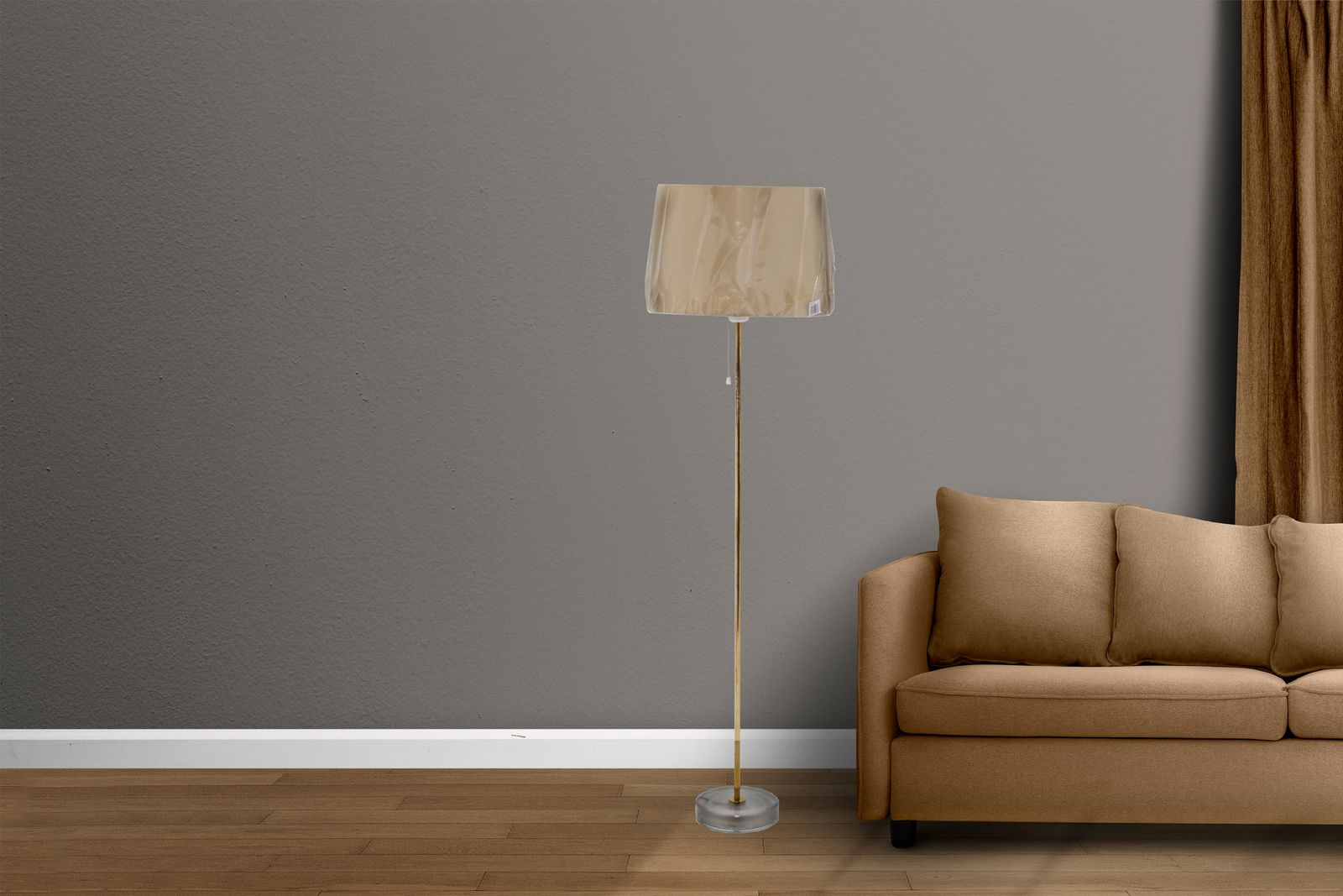 Mid Century Brass And Glass Floor Lamp, Flb, Sweden, 1960s. photo furniture