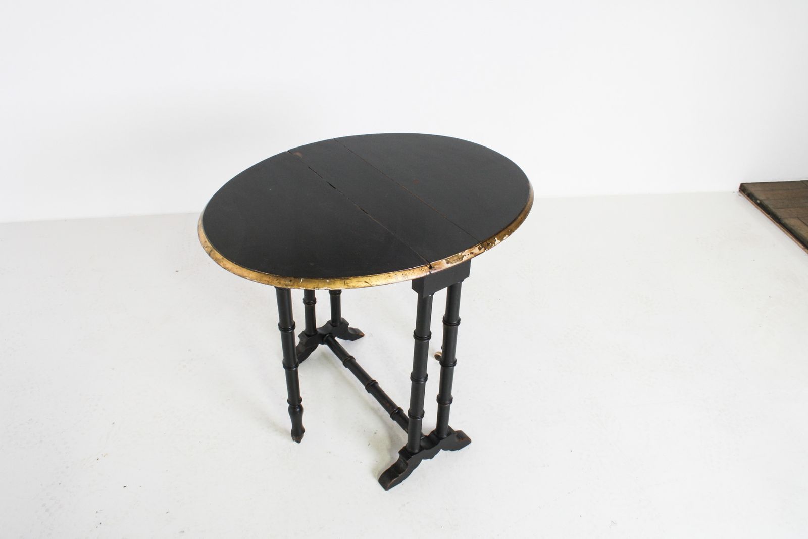 Victorian Ebonised Faux Bamboo Gate Leg Occasional Side Table photo for sale