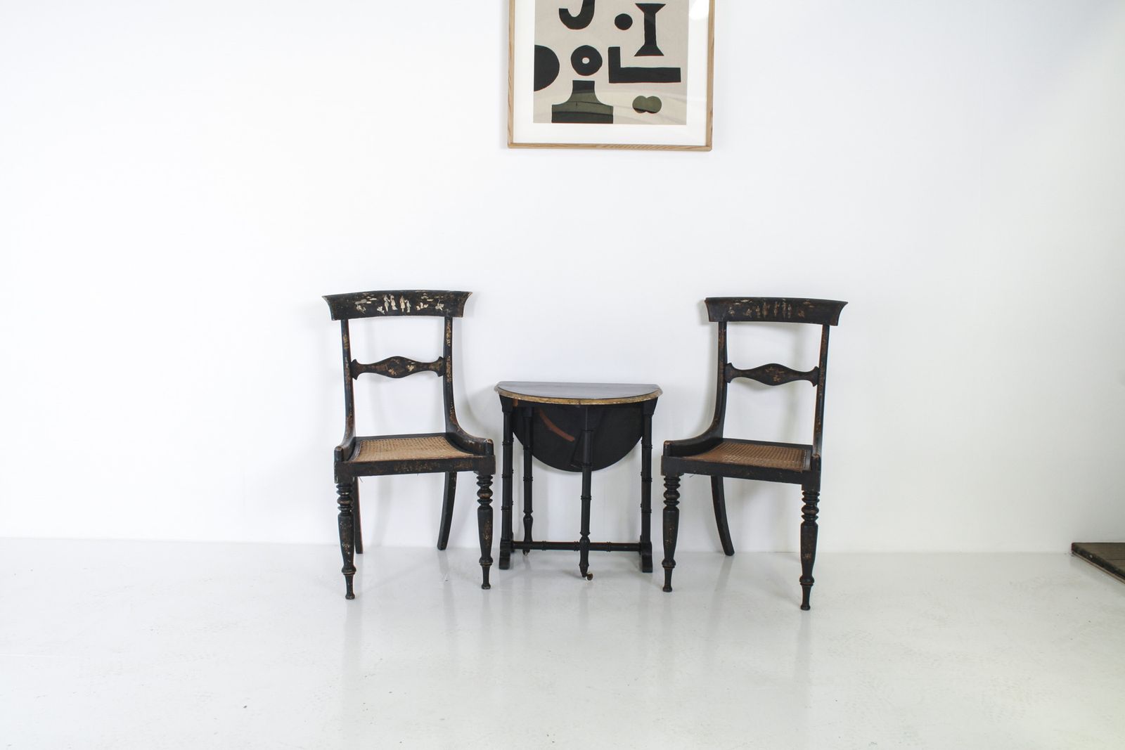 photo vinterior Victorian Ebonised Faux Bamboo Gate Leg Occasional Side Table
