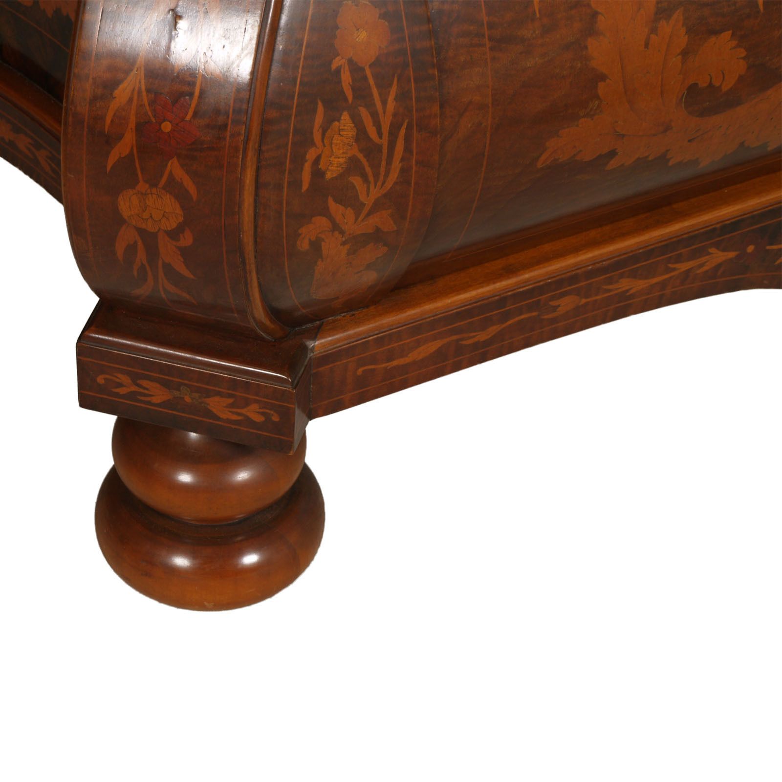 1930s Venetian Walnut Baroque Sideboard With Vitrine Richly Floral Inlaid photo buy
