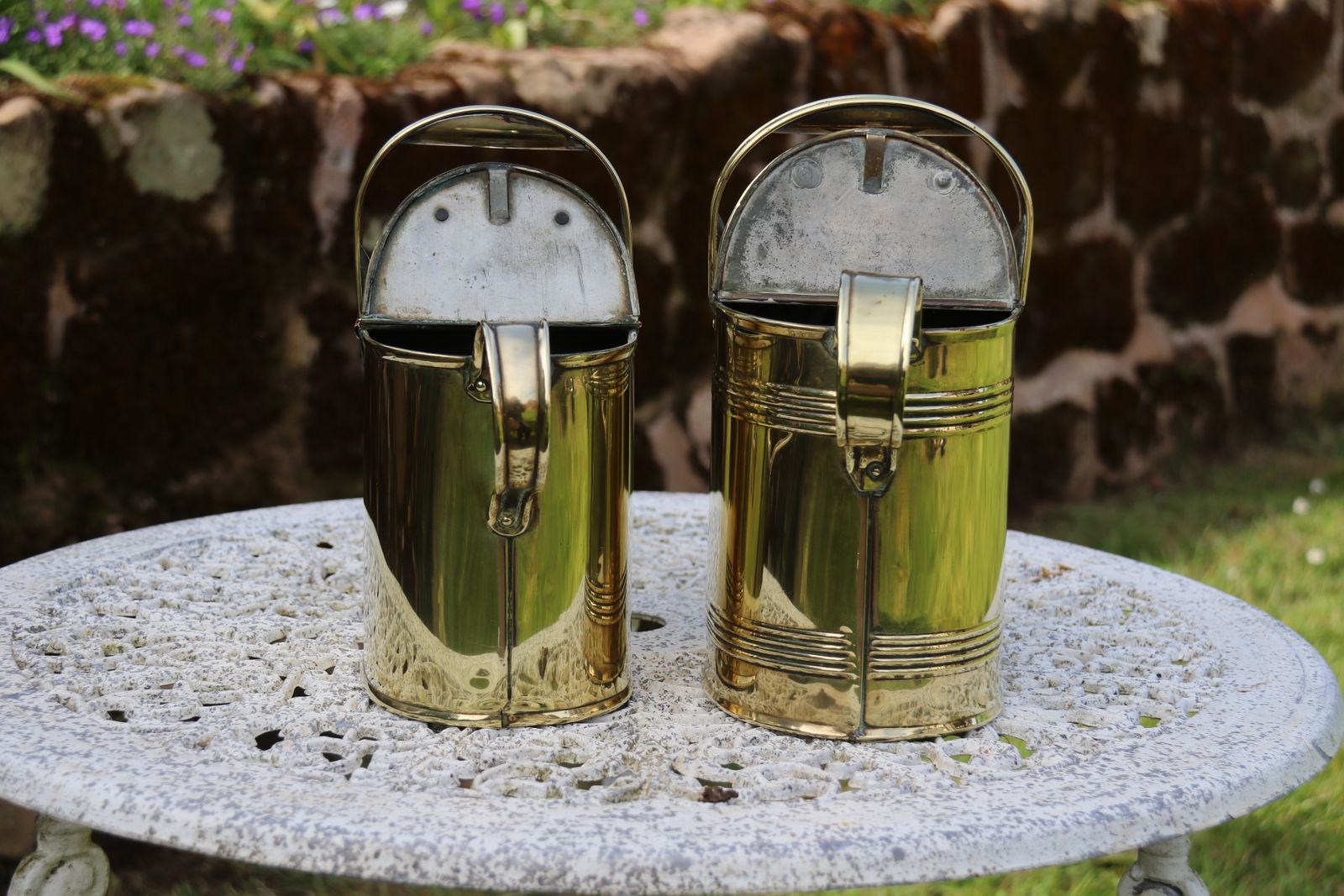 A Matched Pair Of Late 19th C Country House Type Brass Watering Cans From The Langham Hotel, London photo 895.0