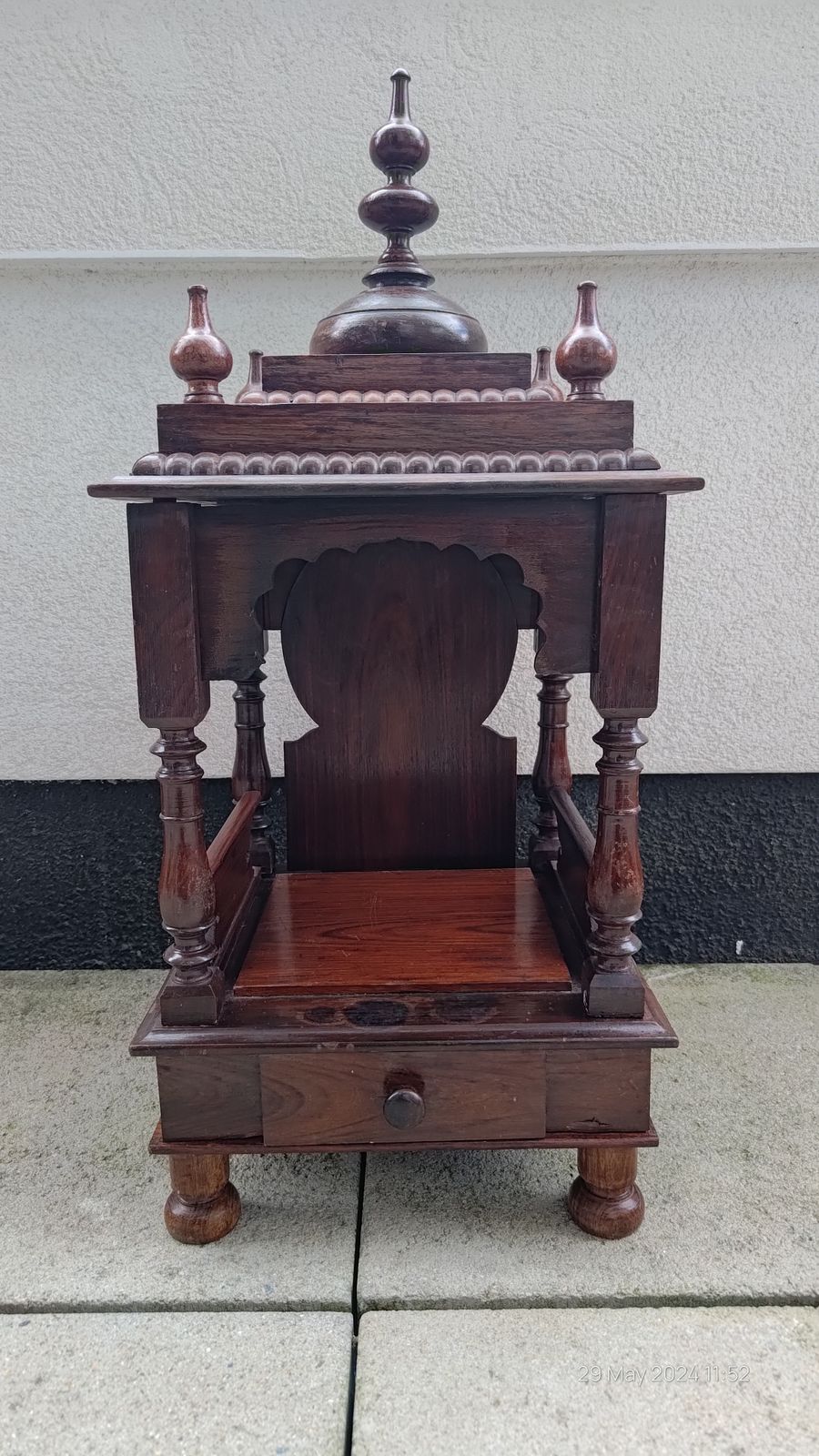 Antique Indian Rosewood Sheesham Mandir Cabinet photo for sale
