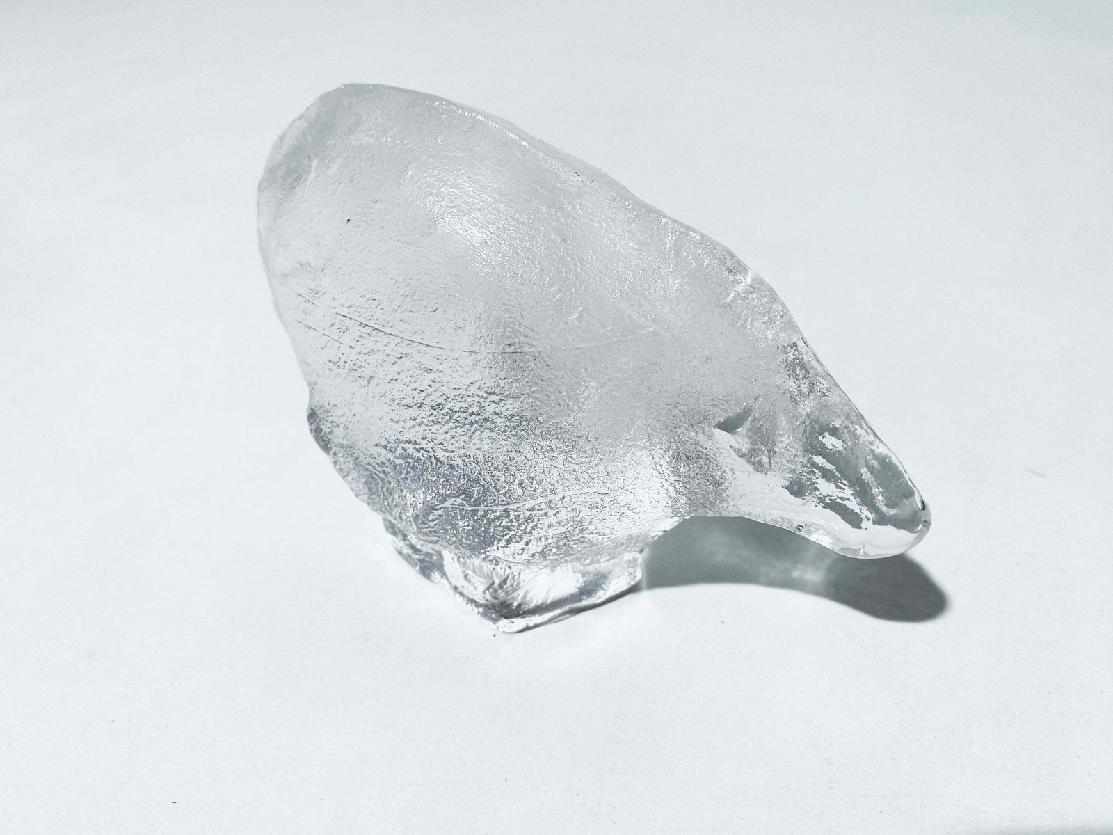 Abstract Pukeberg Glass Polar Bear Decoration Sculpture / Vintage 1970s Sweden photo vinterior