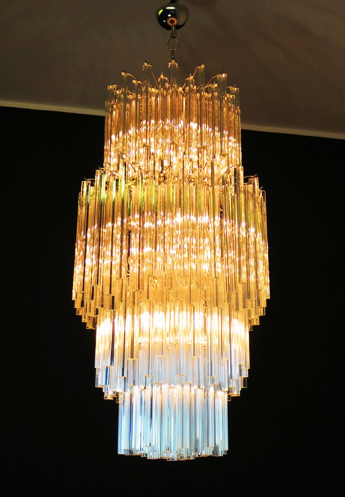 Huge Murano Chandelier Trasparent Triedri – 242 Prism   Arianna Model photo furniture