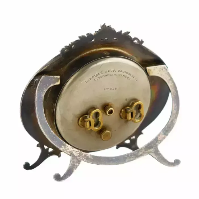 Silver Alarm Clock, Vacheron Constantin, With Guilloché Enamel. Switzerland, 1928. photo furniture