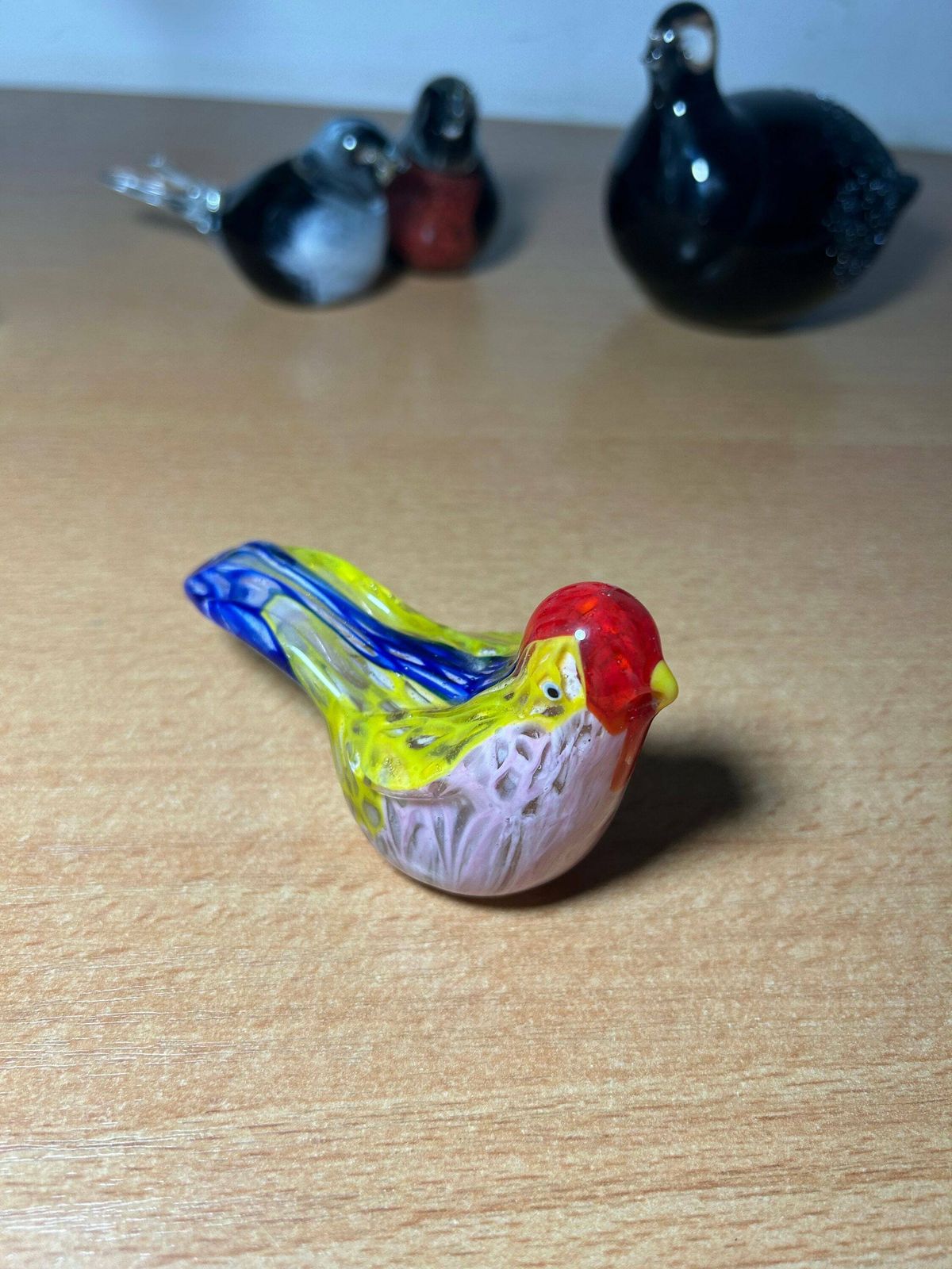 Jussi Riihimäki Sculpture, Glass, Bird, Signed, Finland / Coloured Glass Art Finland / Set Of 5 Birds photo 154.0