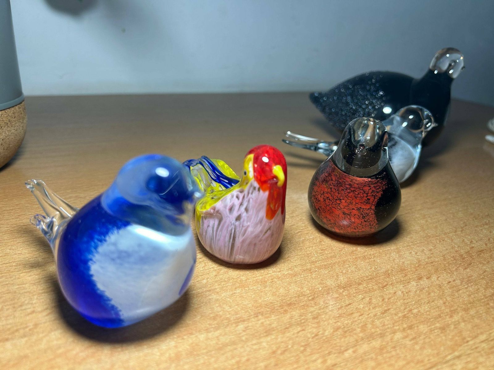 photo furniture Jussi Riihimäki Sculpture, Glass, Bird, Signed, Finland / Coloured Glass Art Finland / Set Of 5 Birds