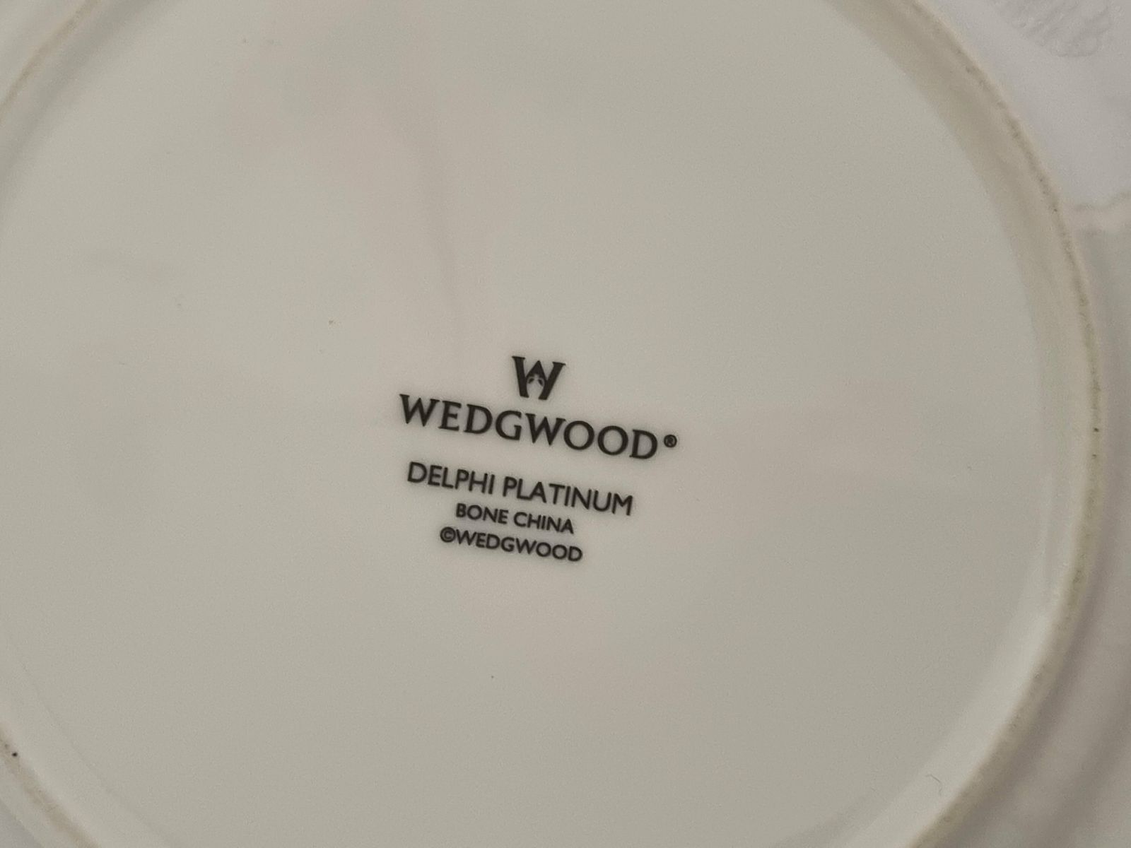 Wedgwood Delphi Platinum Plates English Bone China Set Of 6 Small Side Dishes 7" photo vinterior