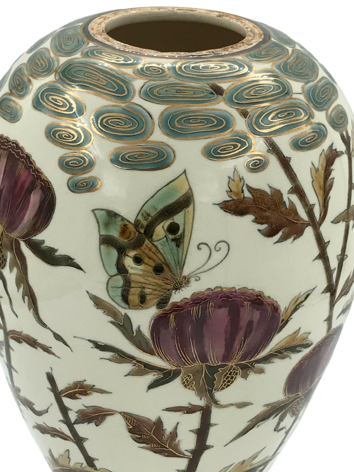Rare 1878 Hungarian Zsolnay Vase Hand Painted – Paris Exposition Masterpiece 38 Centimeters High photo buy