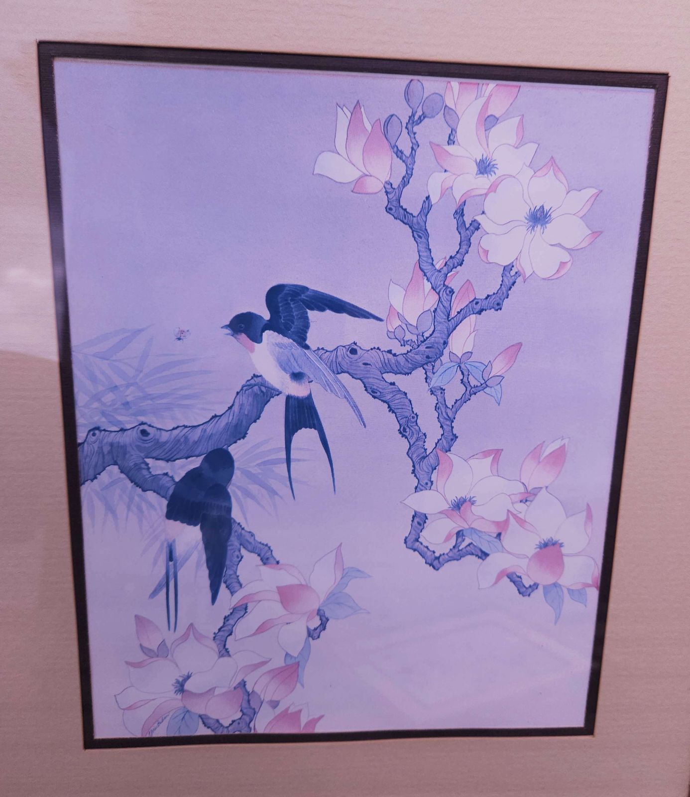 Trio Of 1980s St Michael's Oriental Prints In Bamboo Style Frames photo for sale