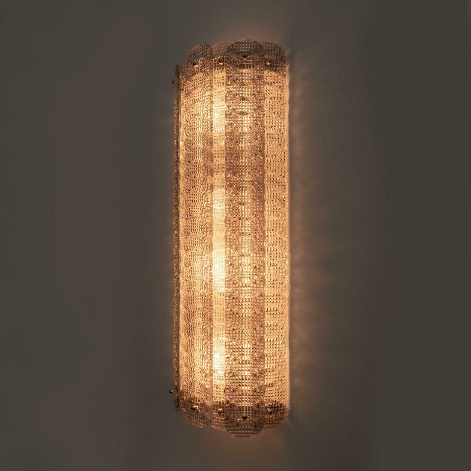 Pair Of Mid Century Modern Style Italian Murano Glass Sconces "Reticello", 1990s photo 3903.0