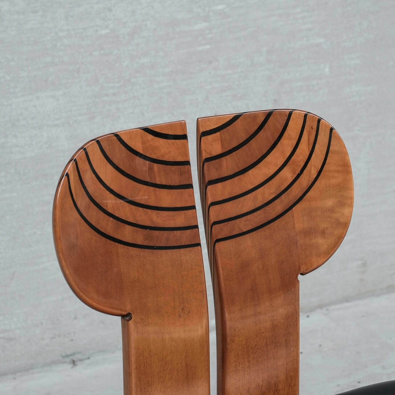 Set Of Four 'Africa' Mid Century Italian Dining Chairs By Scarpa photo vinterior