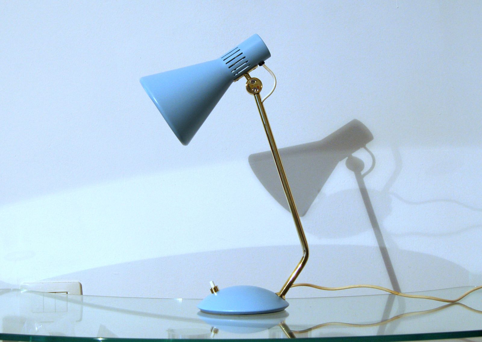 Desk Lamp Stilnovo   Mod. 8042   Italy 1959   Light Blue