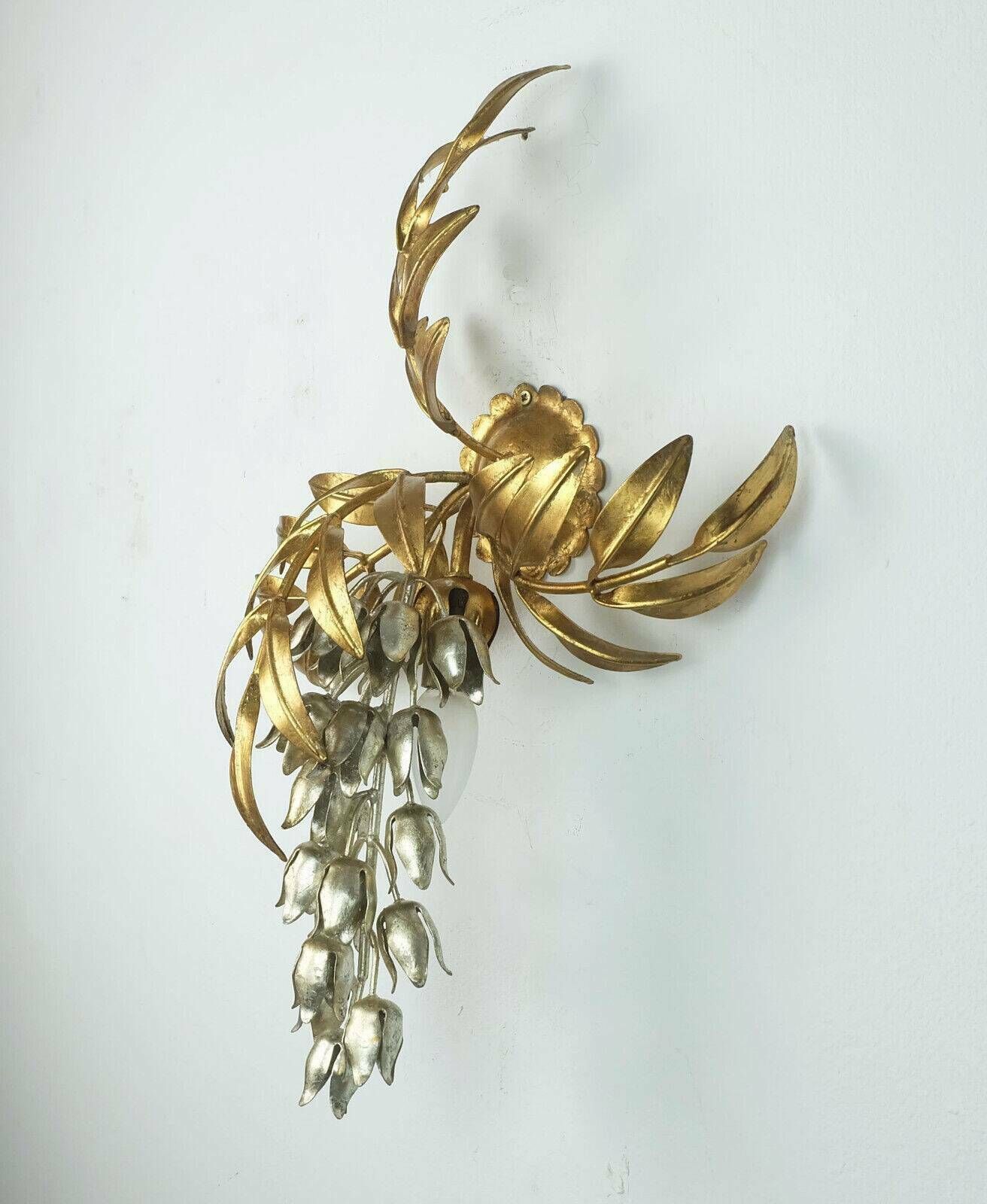 Hans Koegl Vintage Florentine Wall Lamp Sconce Metal Pioggia D'oro Hollywood Regency Style photo 845.0