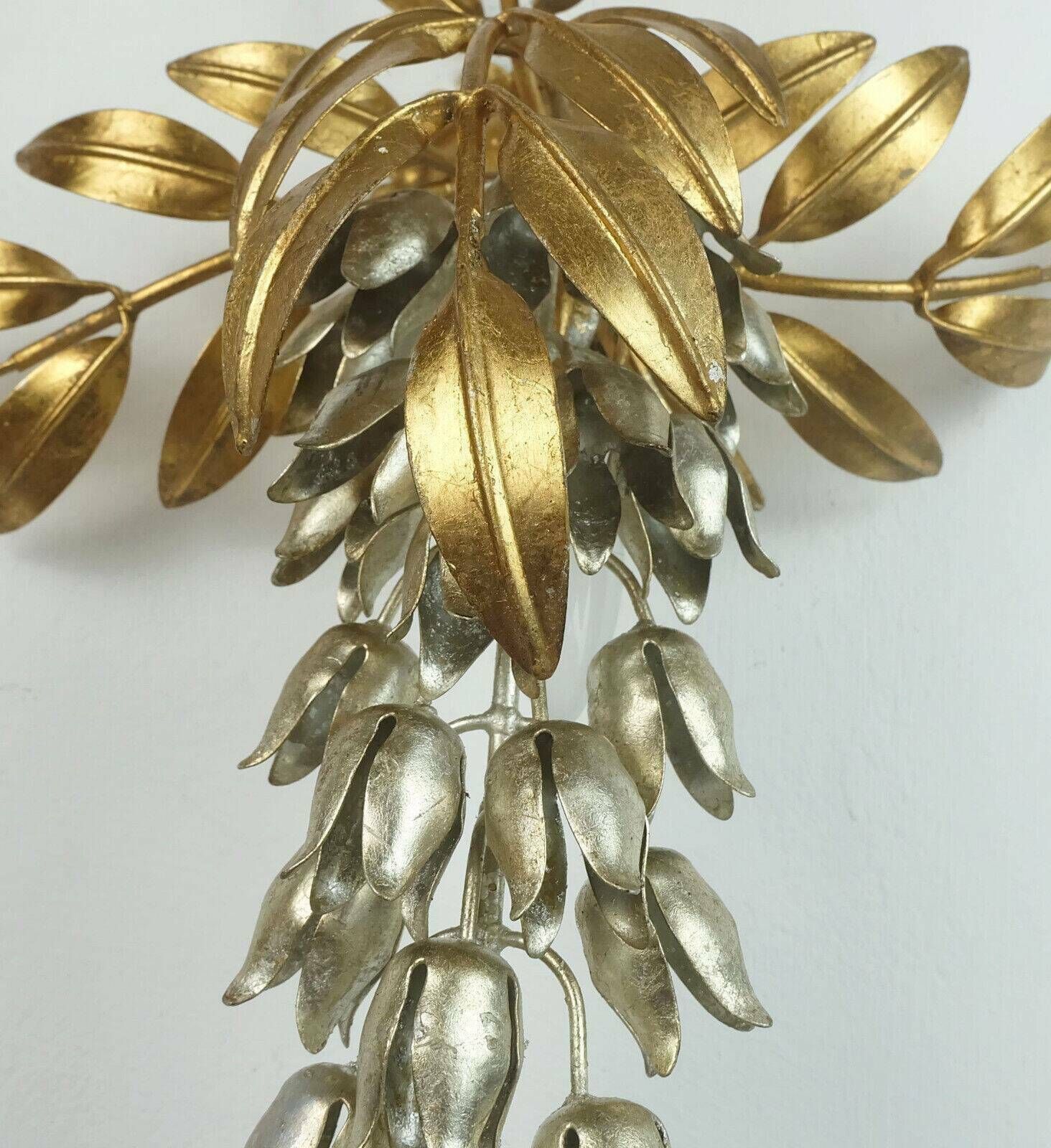 Hans Koegl Vintage Florentine Wall Lamp Sconce Metal Pioggia D'oro Hollywood Regency Style photo vinterior